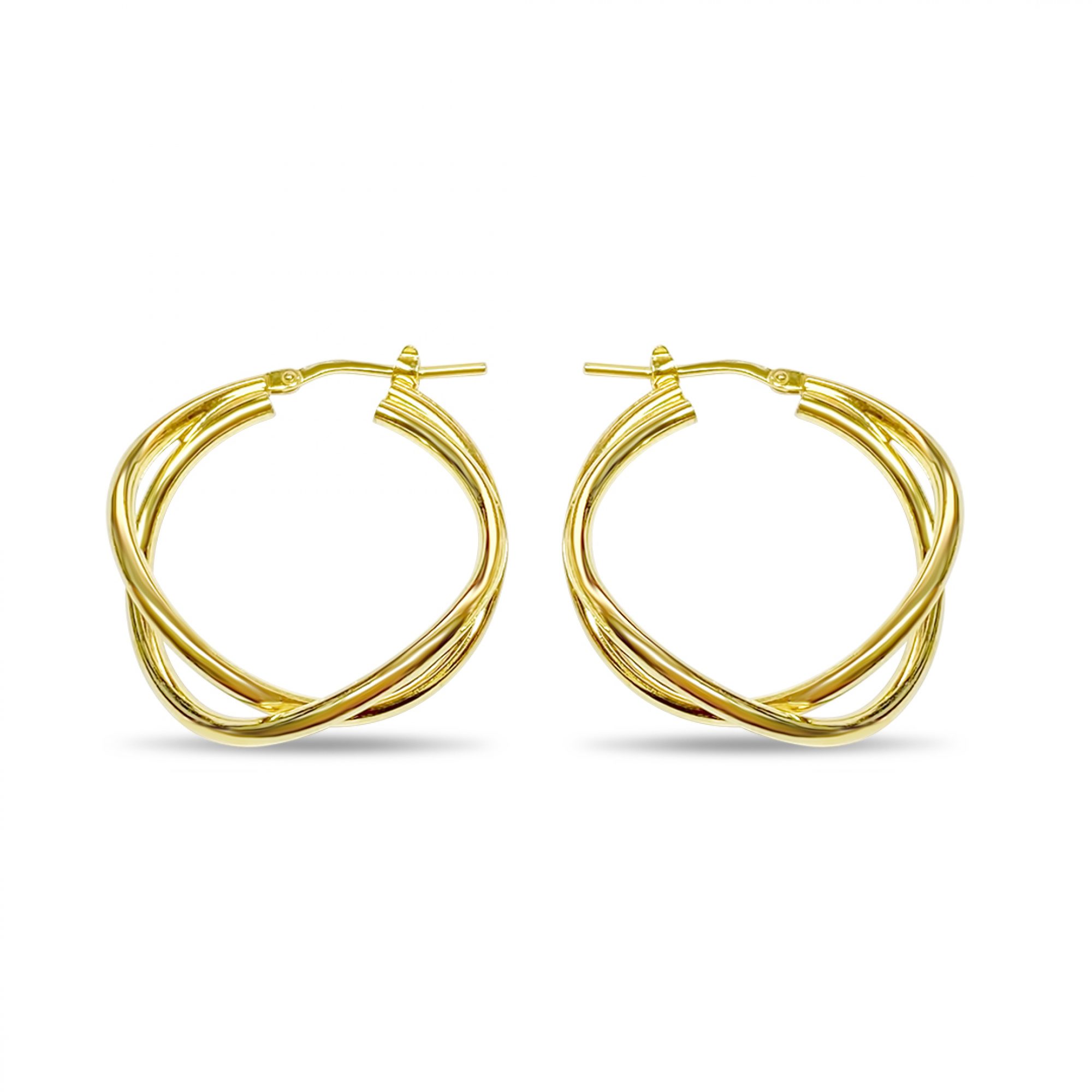 Gold plated double hoops (28mm)