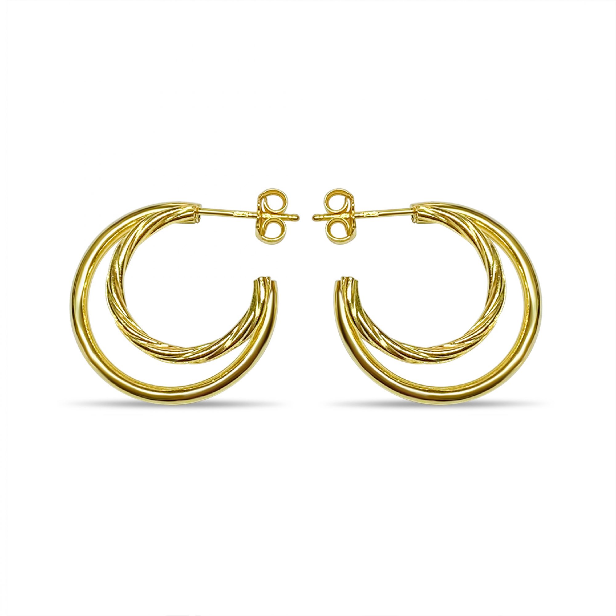 Gold plated double hoops (24mm)