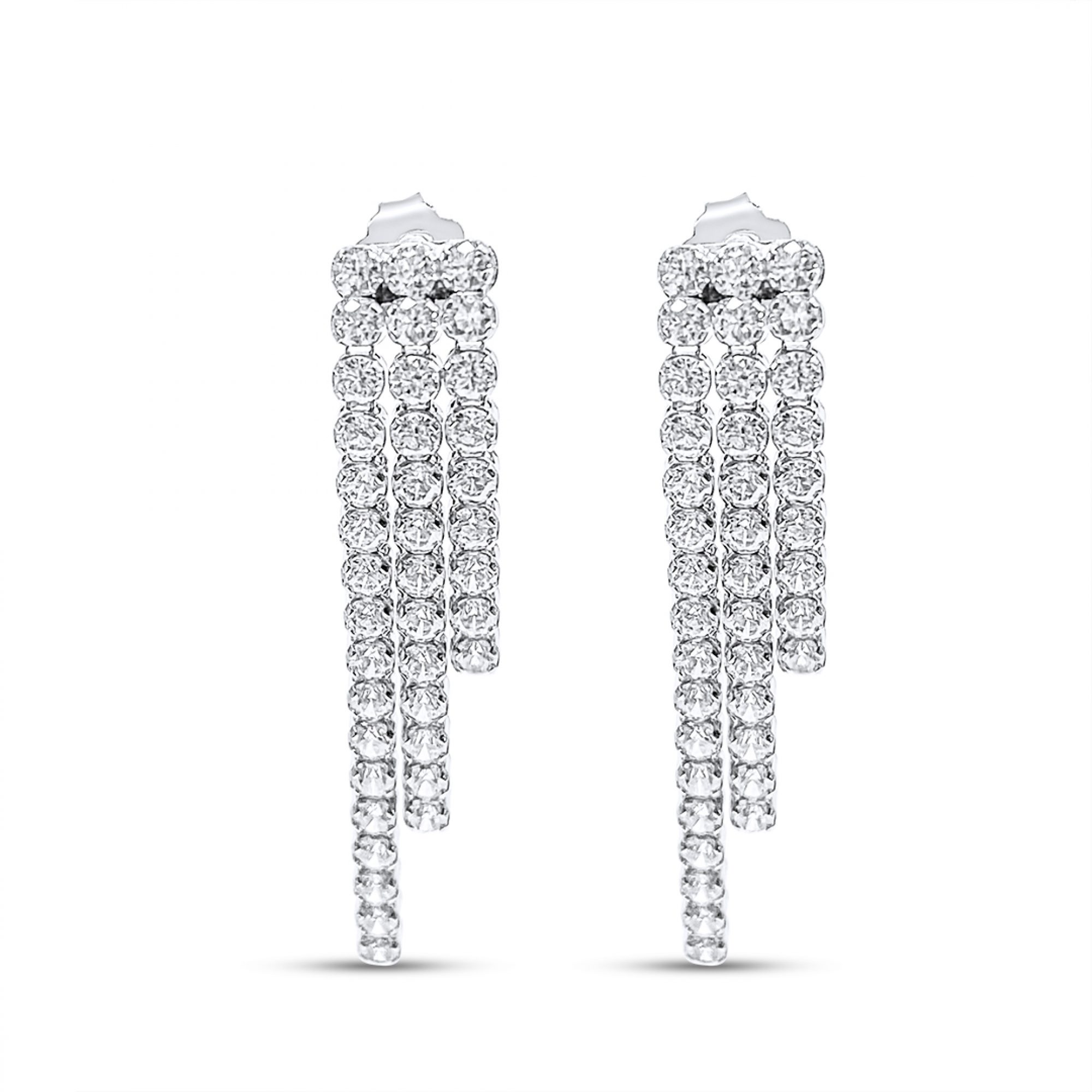 Silver earrings with zircon stones