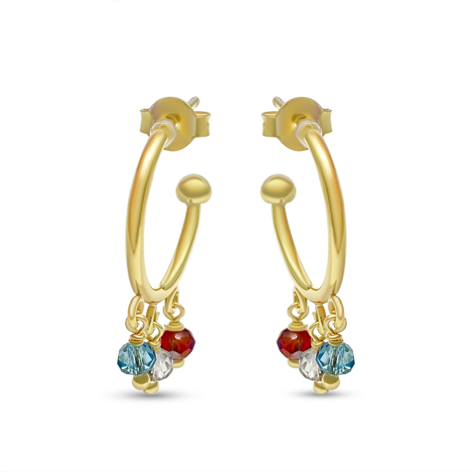Gold plated earrings with dangle beads