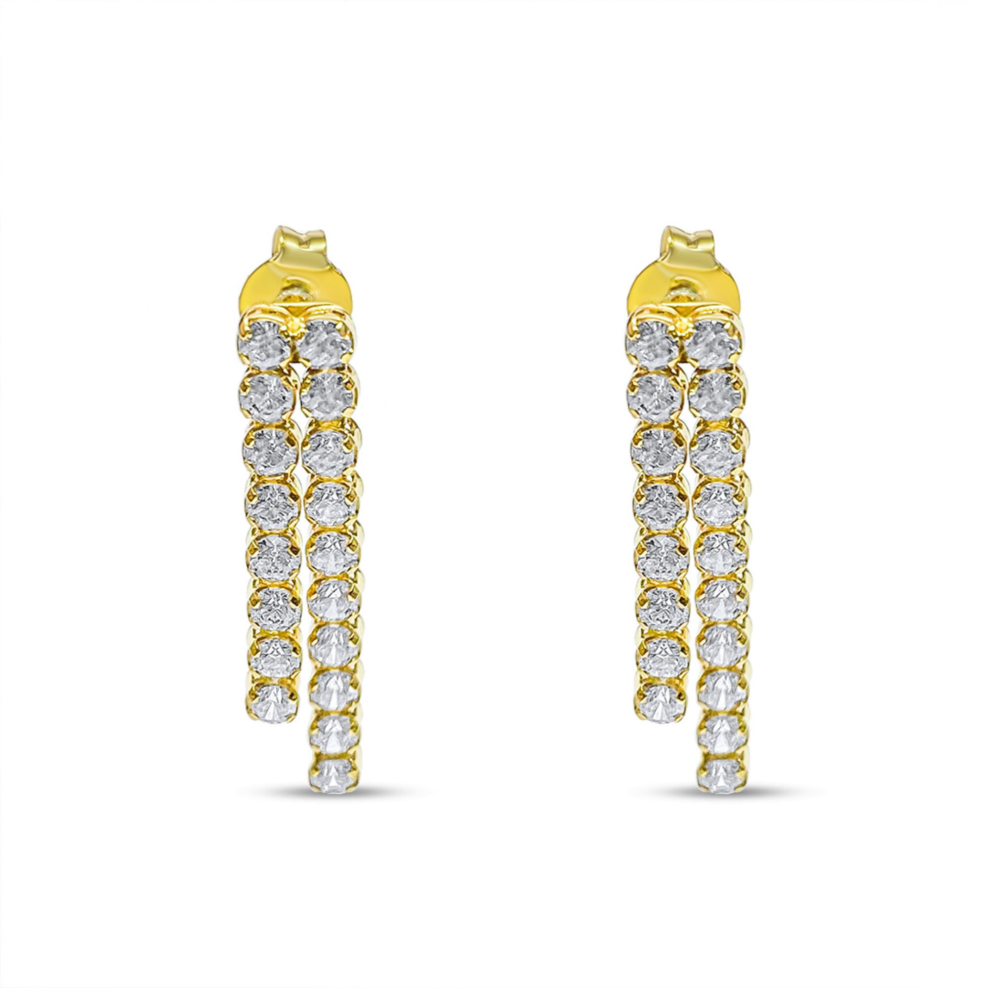 Gold plated earrings with zircon stones