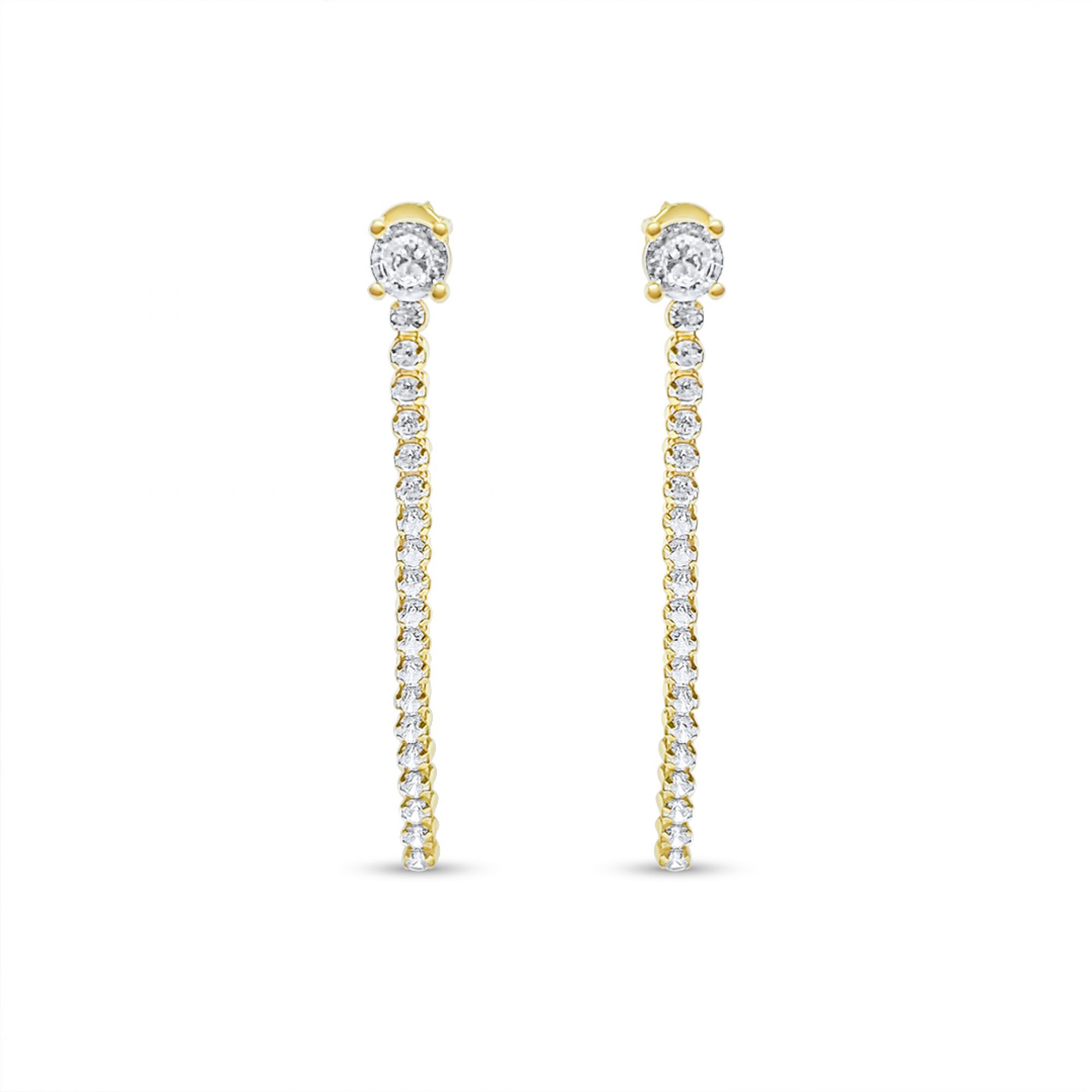 Επίχρυσα σκουλαρίκια με πέτρες ζιργκόν