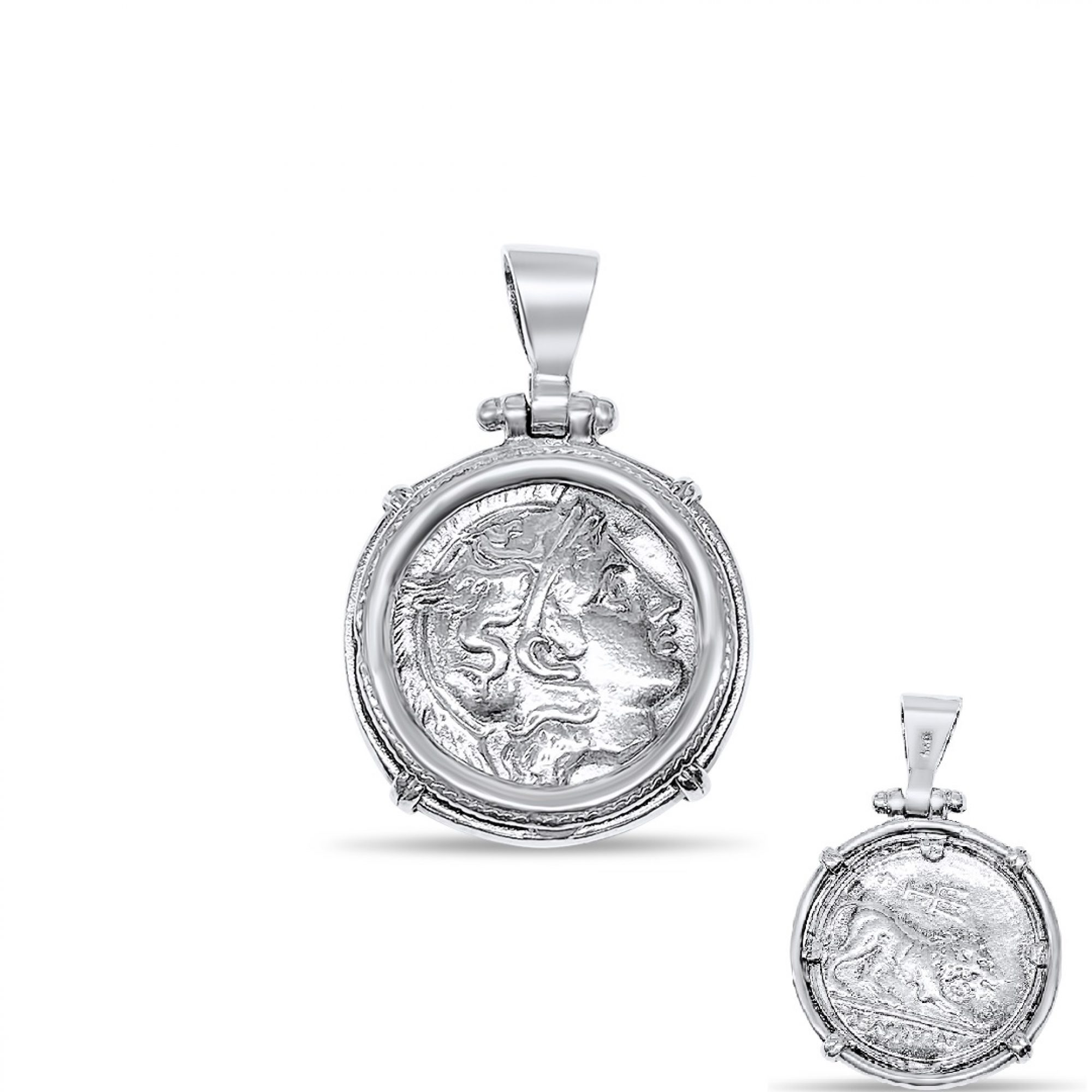 Κρεμαστό διπλής όψης με τη θεά Αθηνά και ένα λιοντάρι