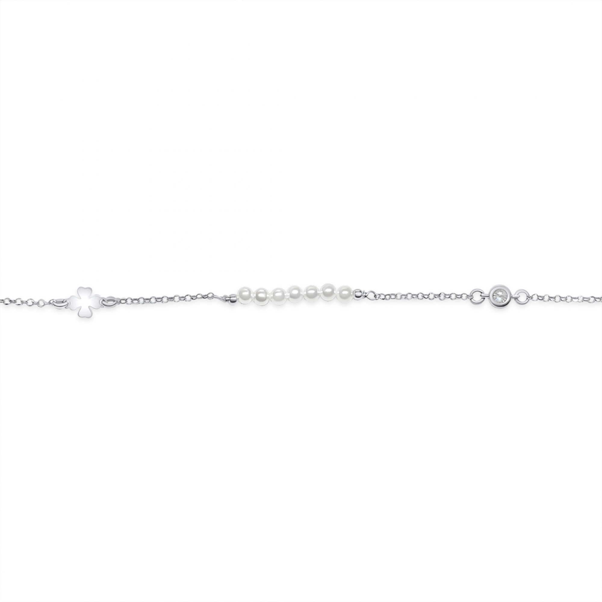 Bracelet with pearls and zircon stone