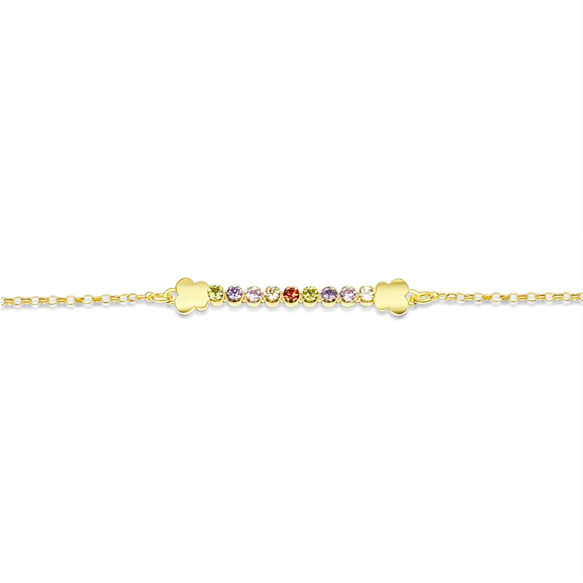 Βραχιόλι επίχρυσο με πέτρες ζιργκόν