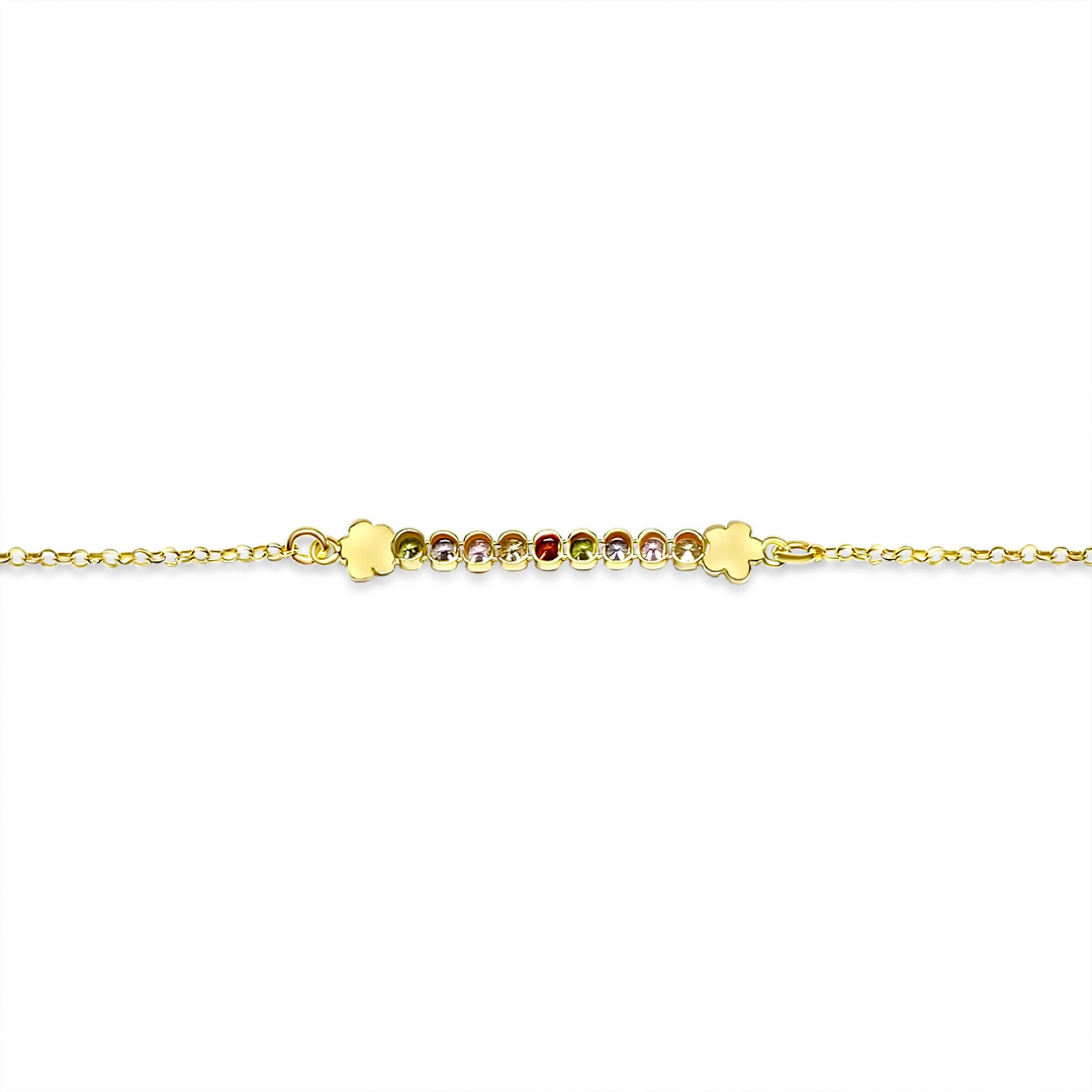 Gold plated bracelet with zircon stones