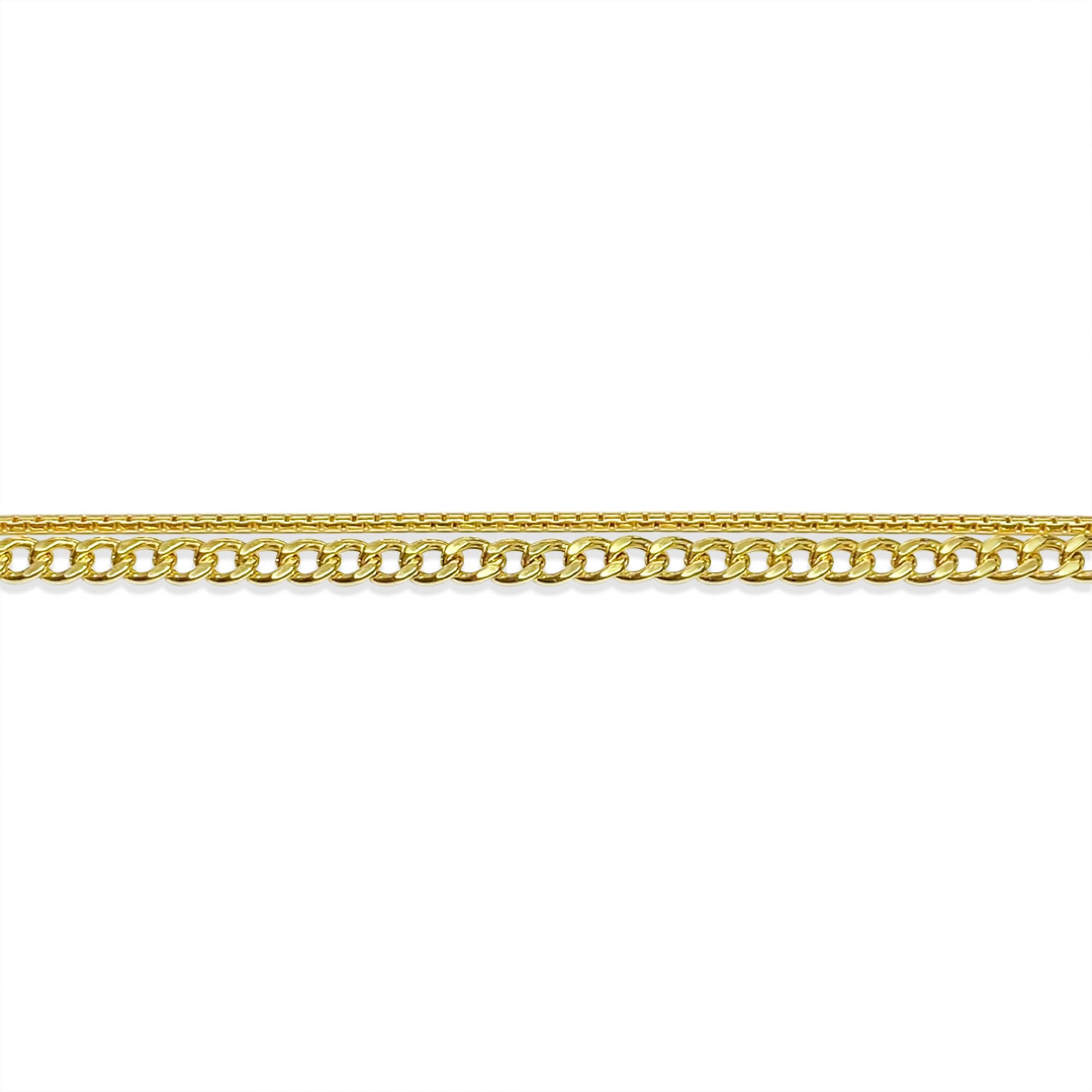 Gold plated double chain bracelet