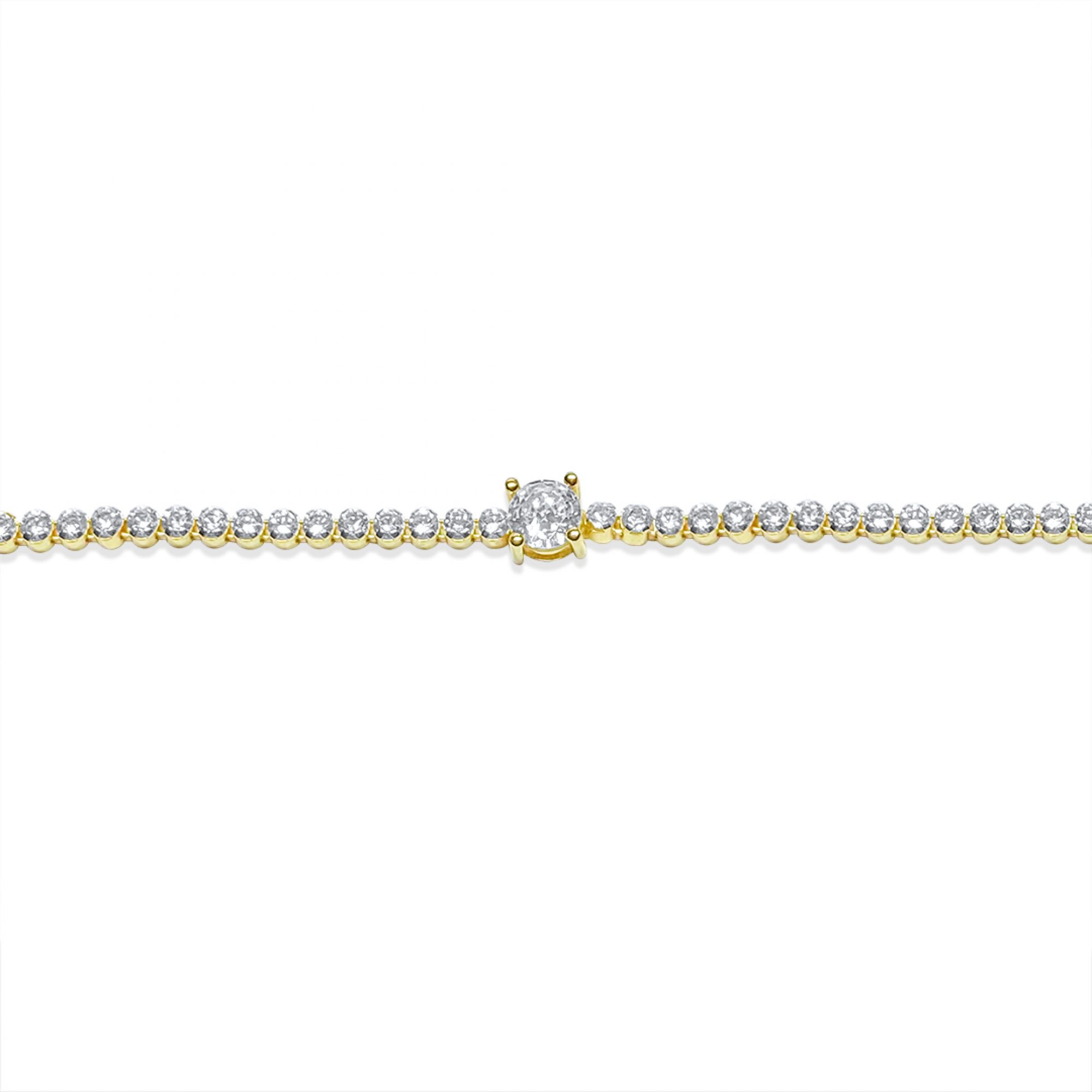 Gold plated bracelet with zircon stones