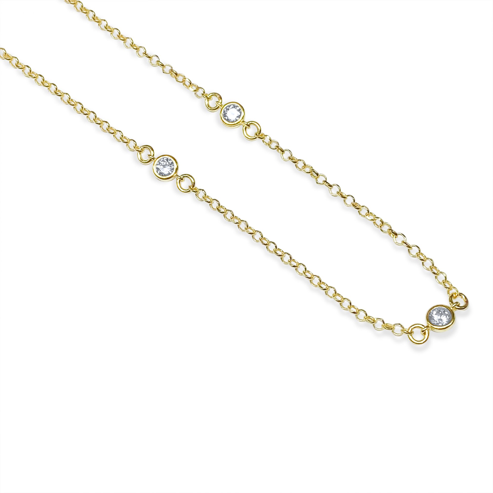 Gold plated anklet with zircon stones