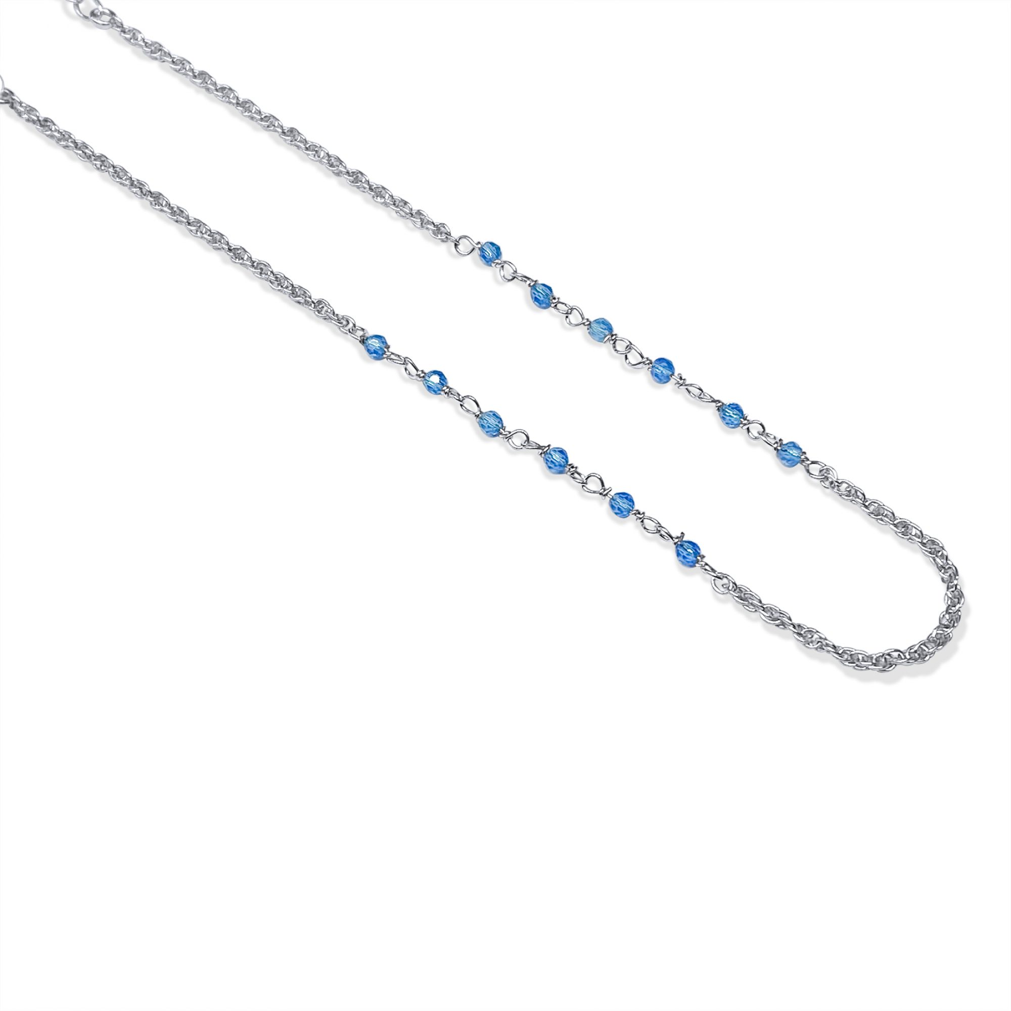 Anklet with blue beads