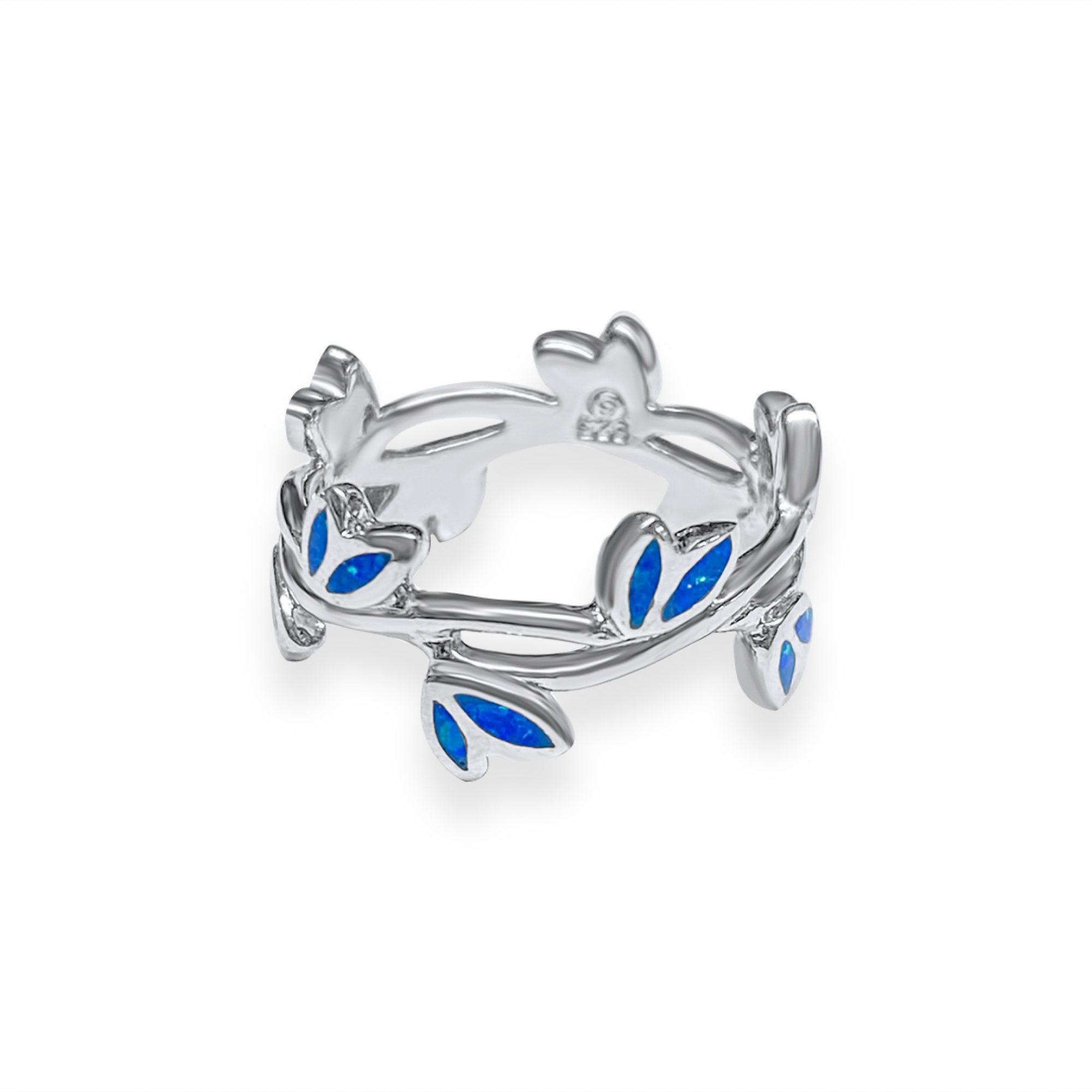 Δαχτυλίδι κλαδί ελιάς με πέτρες όπαλ