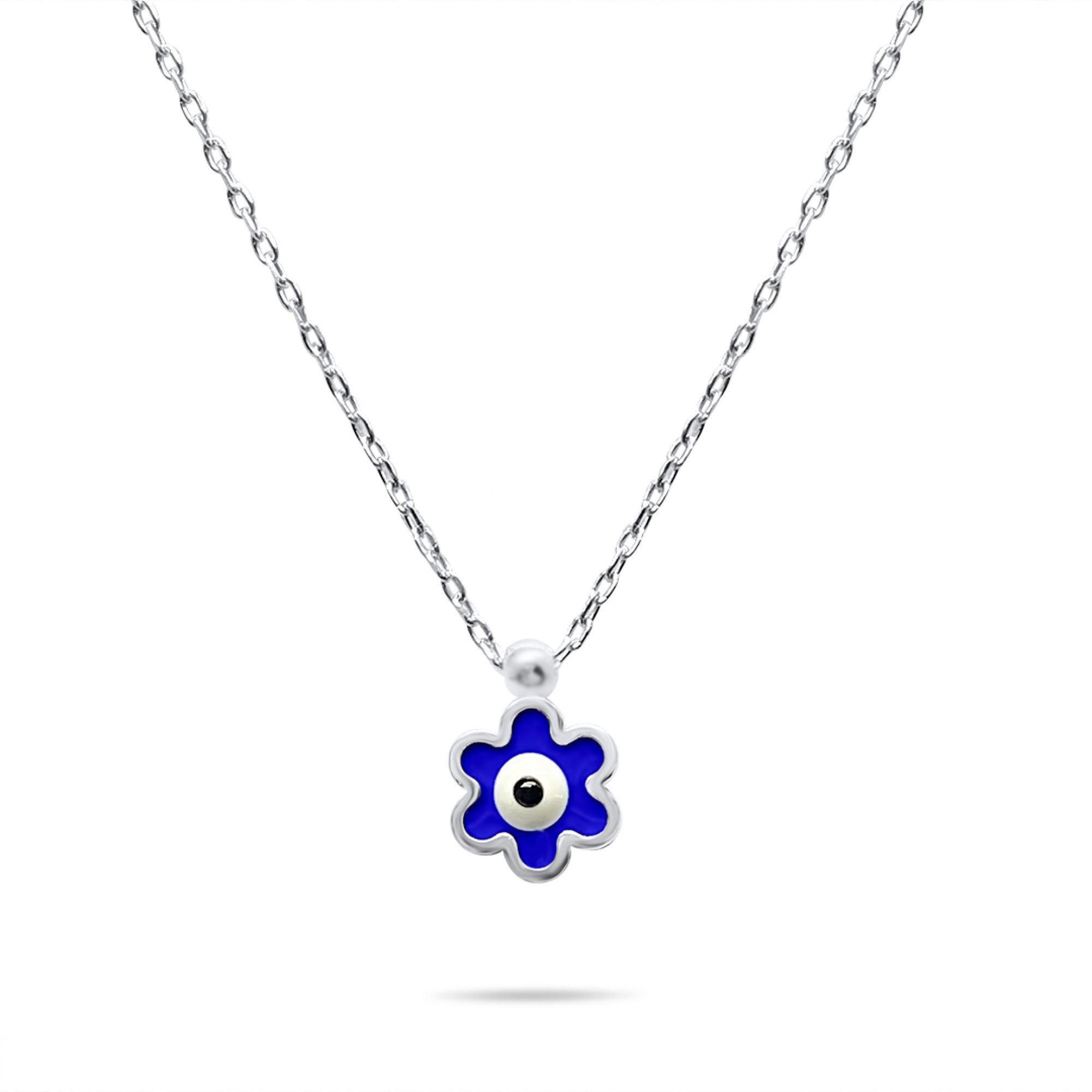 Eye pendant necklace with enamel