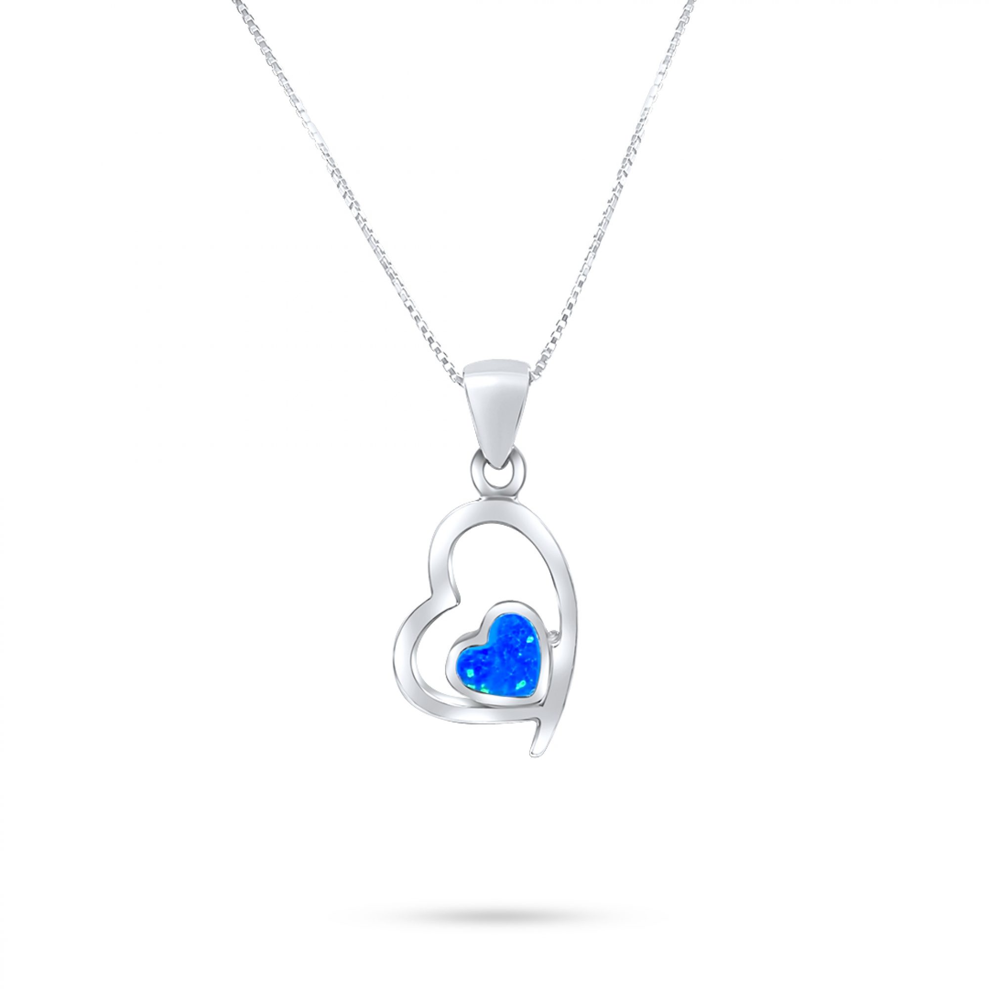 Opal heart pendant