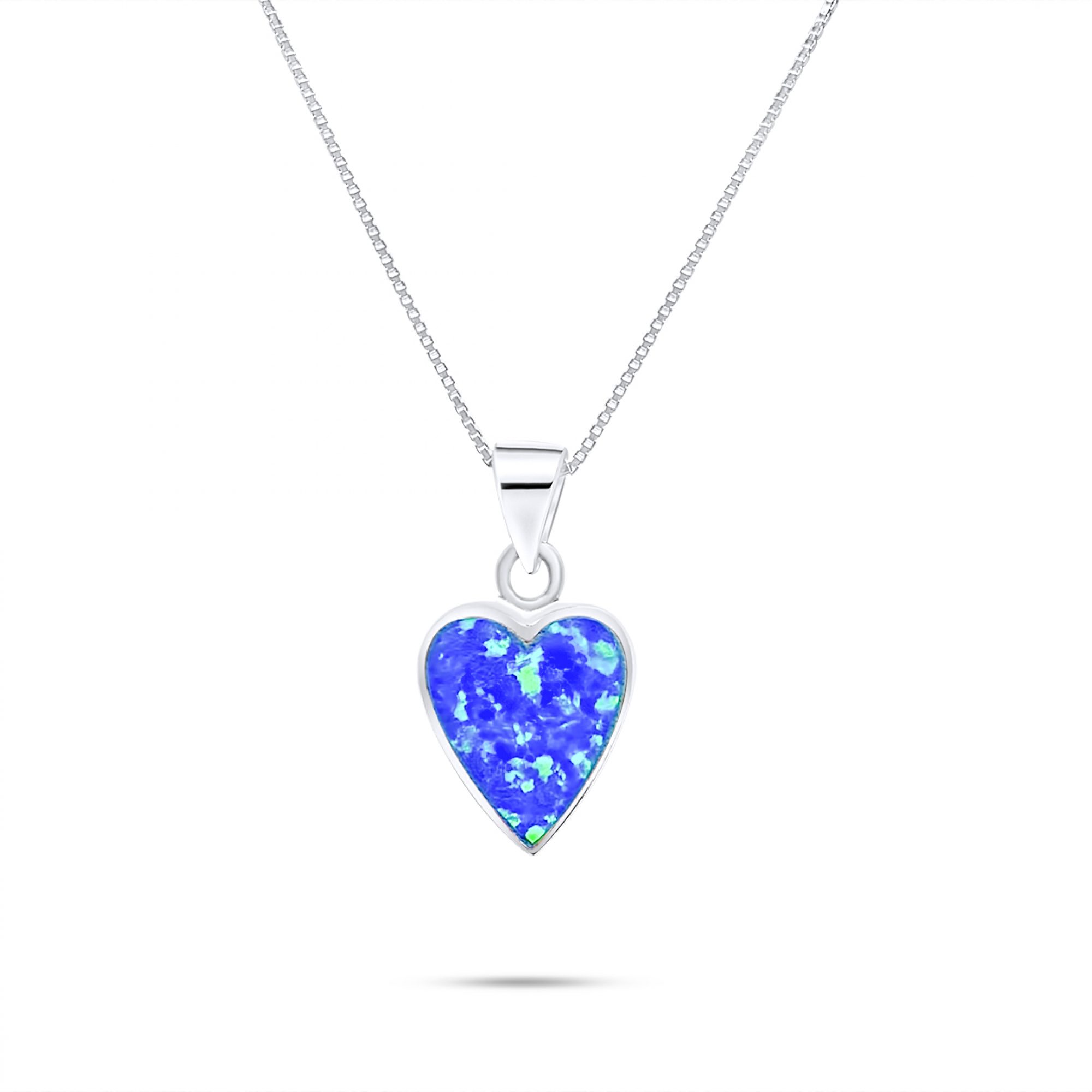 Opal heart pendant
