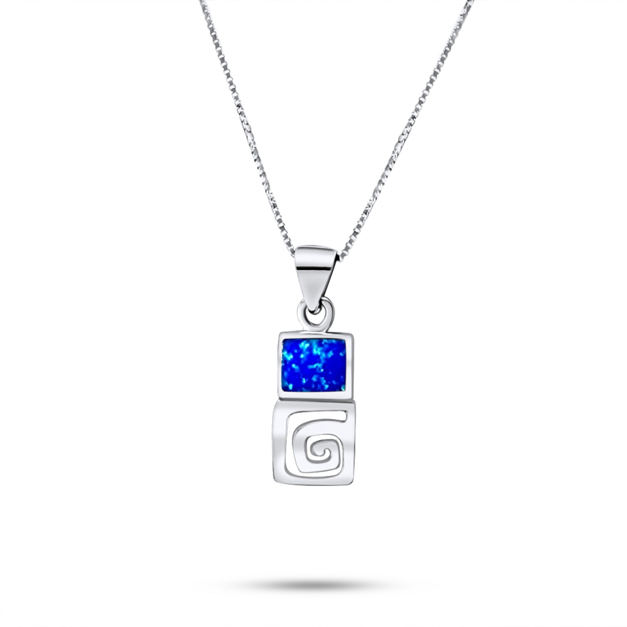 Opal meander pendant