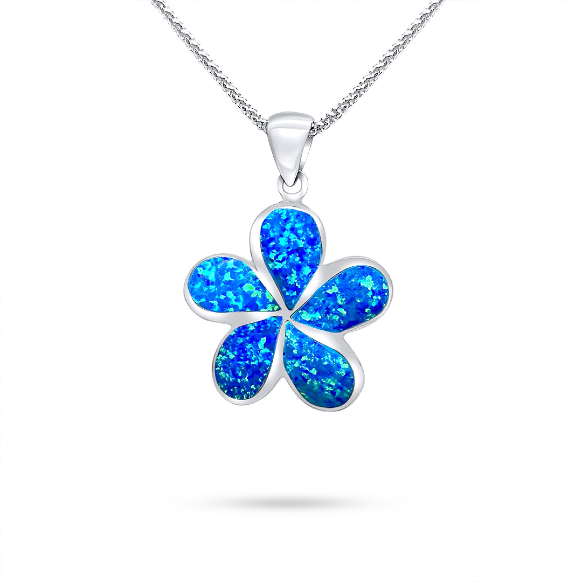 Opal flower pendant