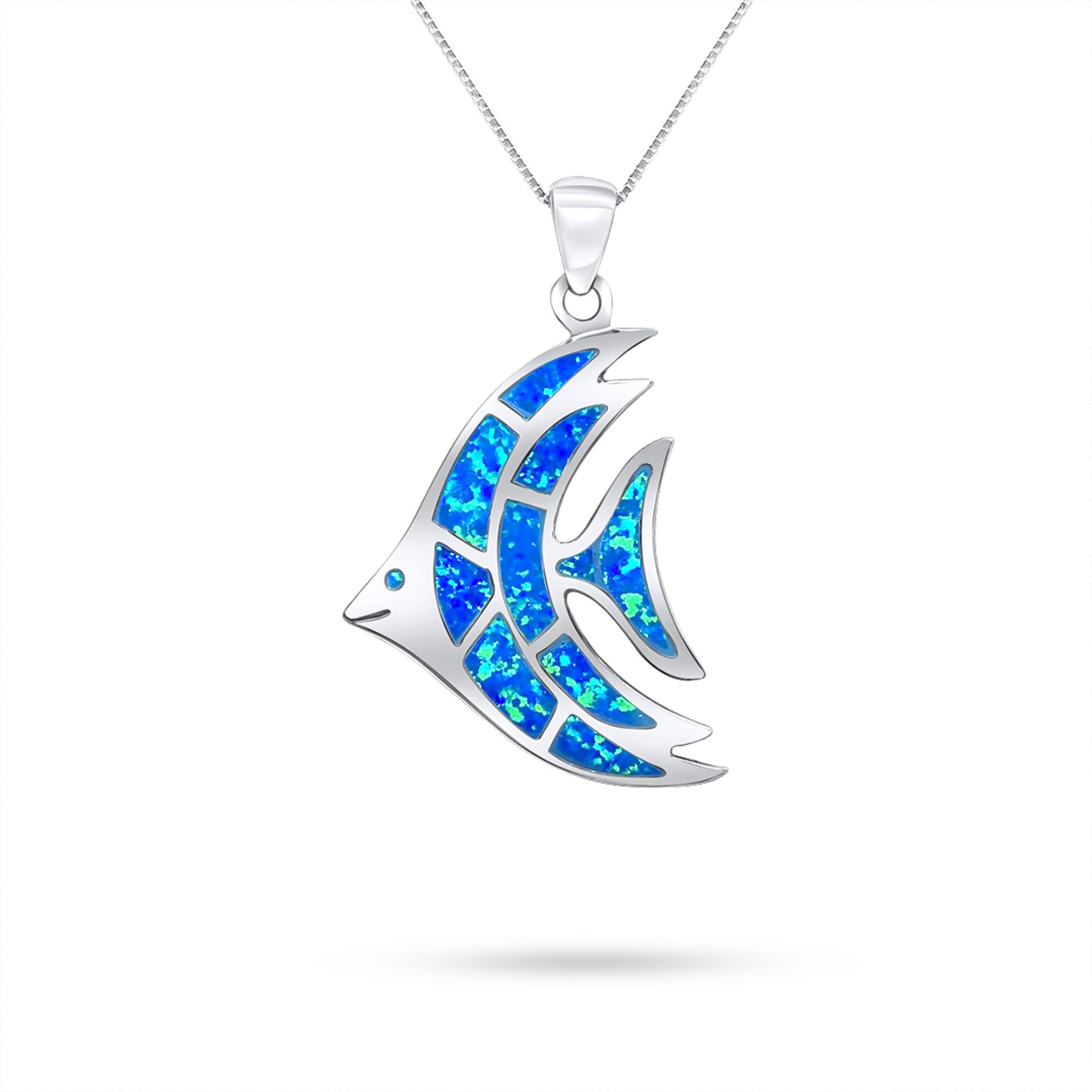 Opal fish pendant