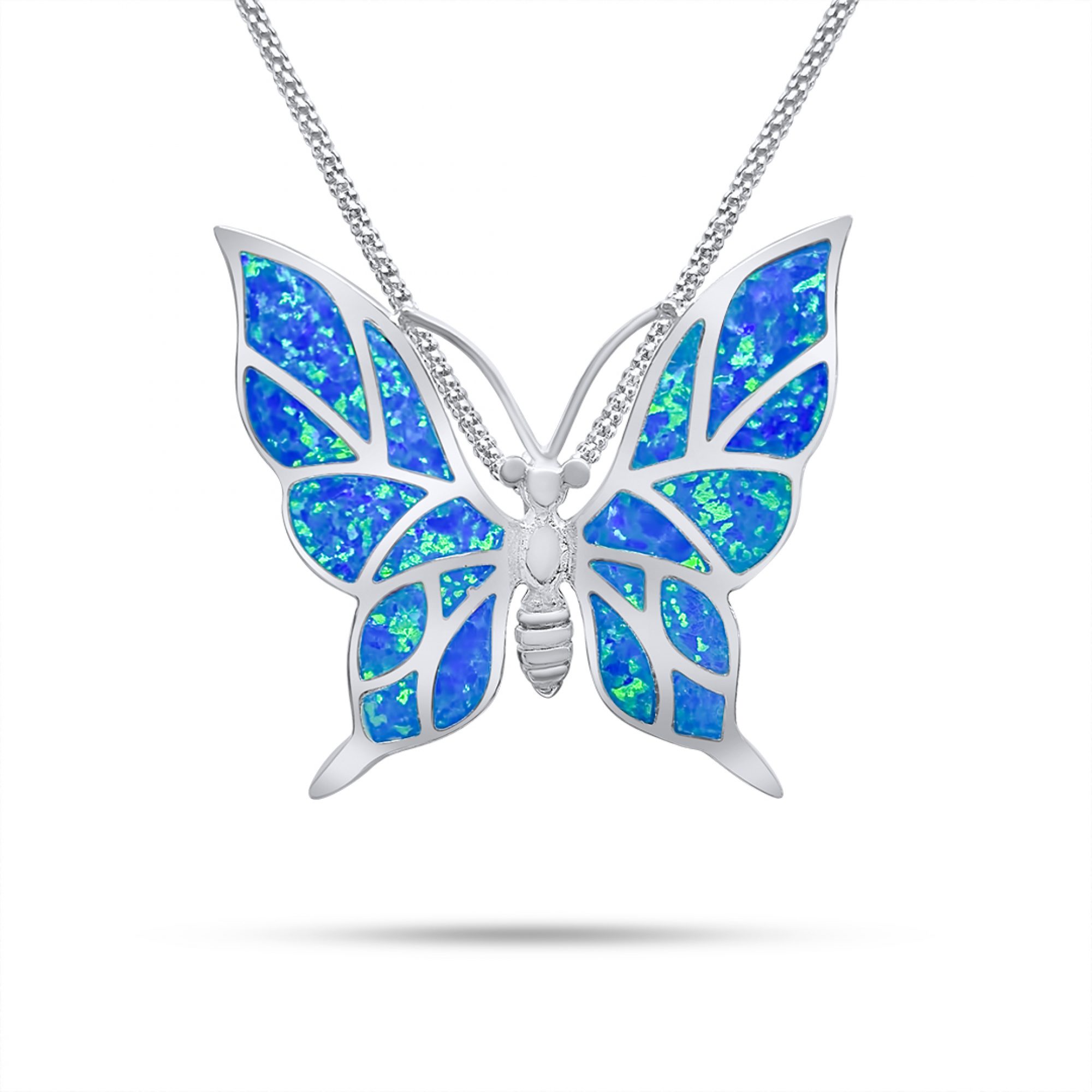 Opal butterfly pendant