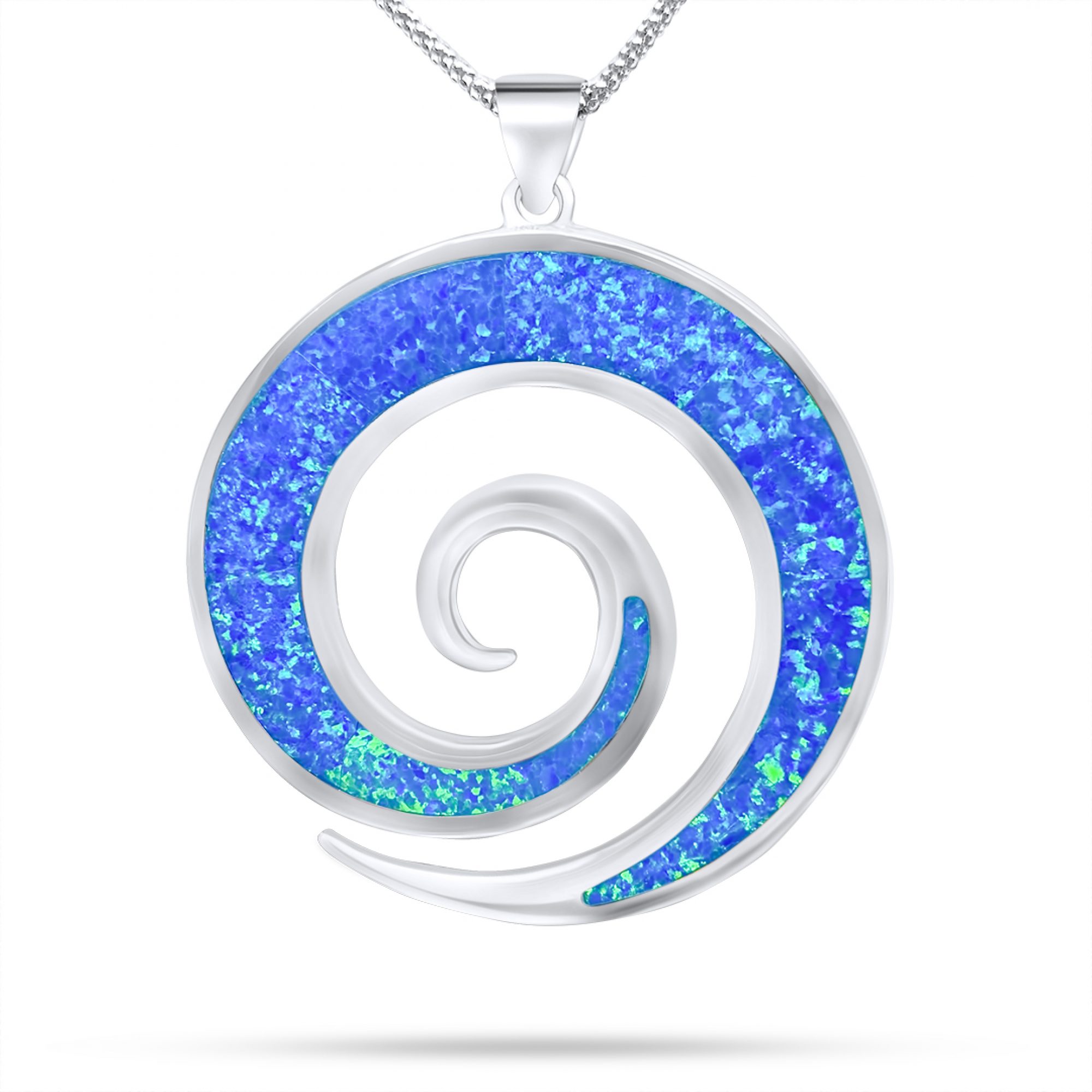 Opal spiral pendant