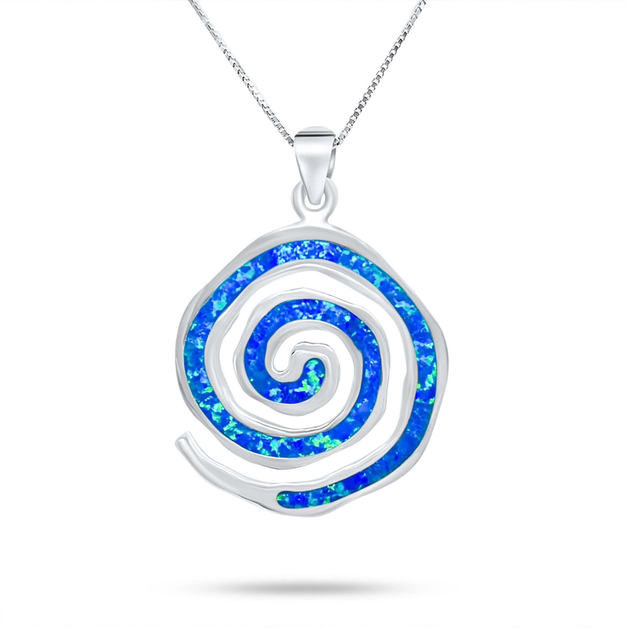 Opal spiral pendant