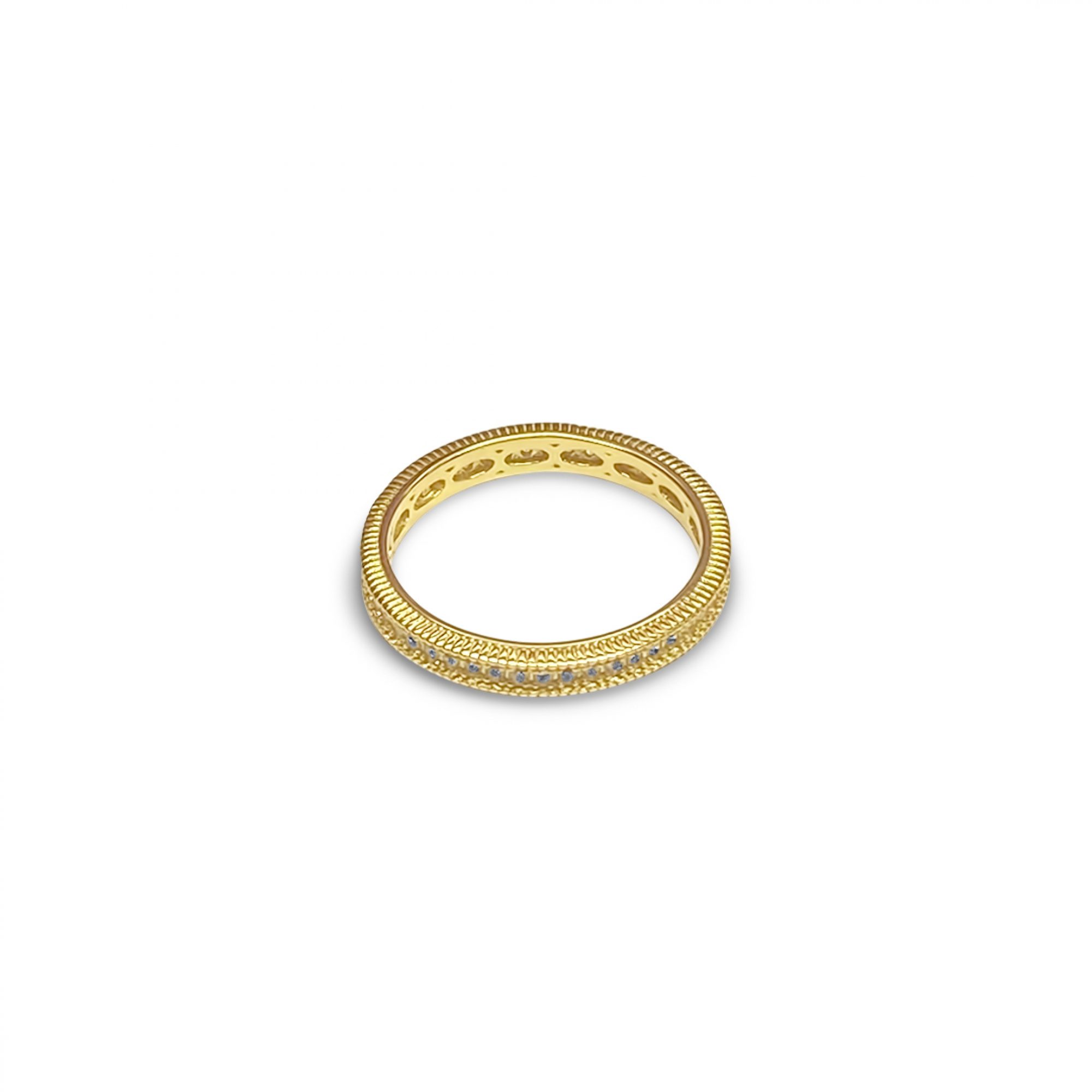 Gold plated ring with zircon stones