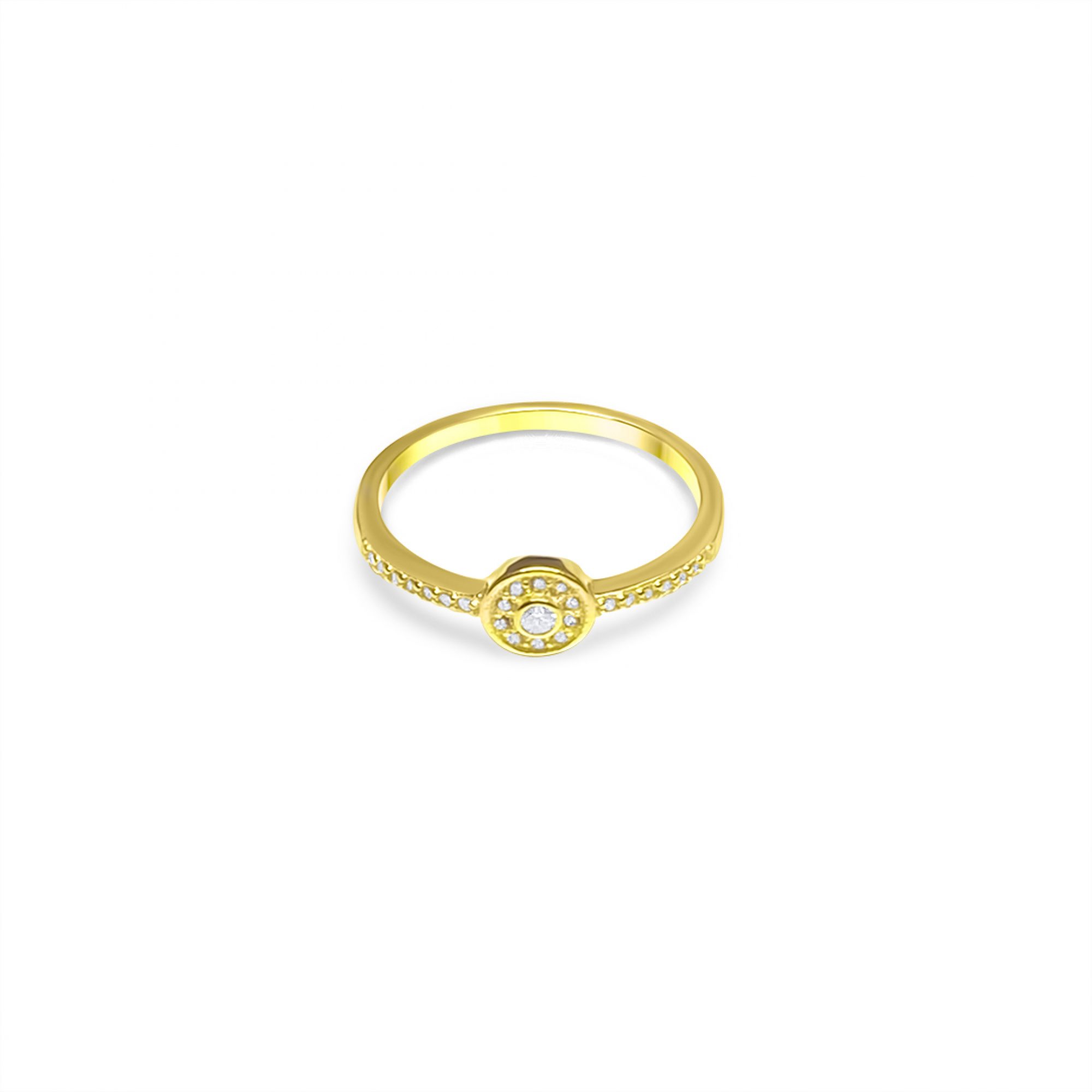 Gold plated ring with zircon stones