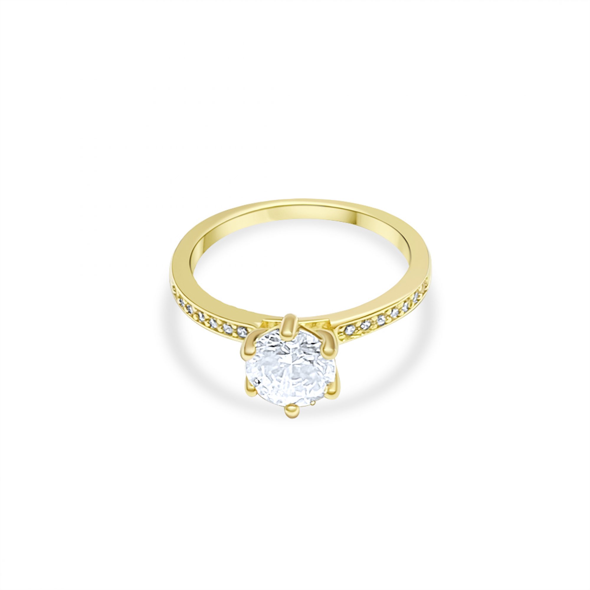 Gold plated ring with zircon stones