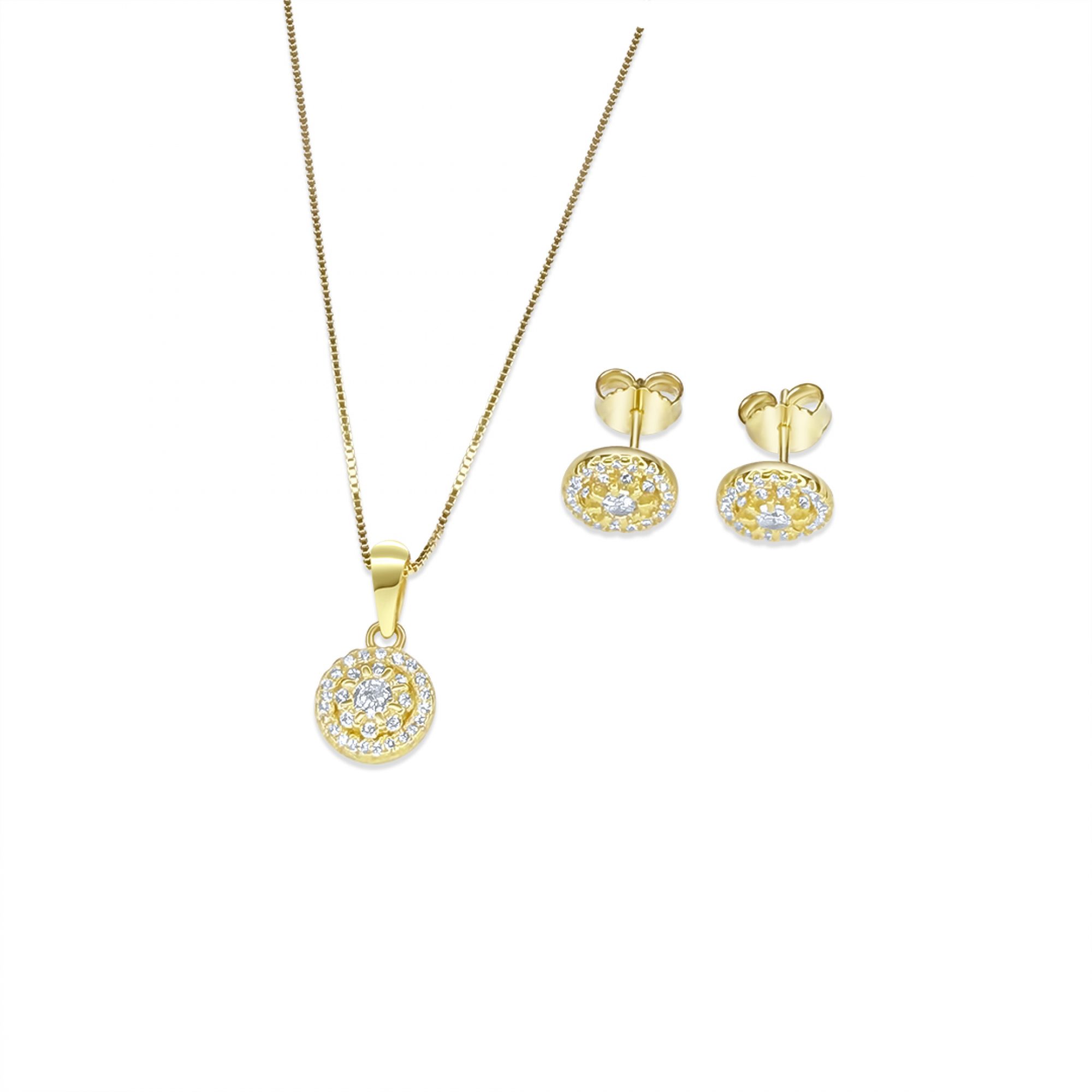 Gold plated set with zircon stones