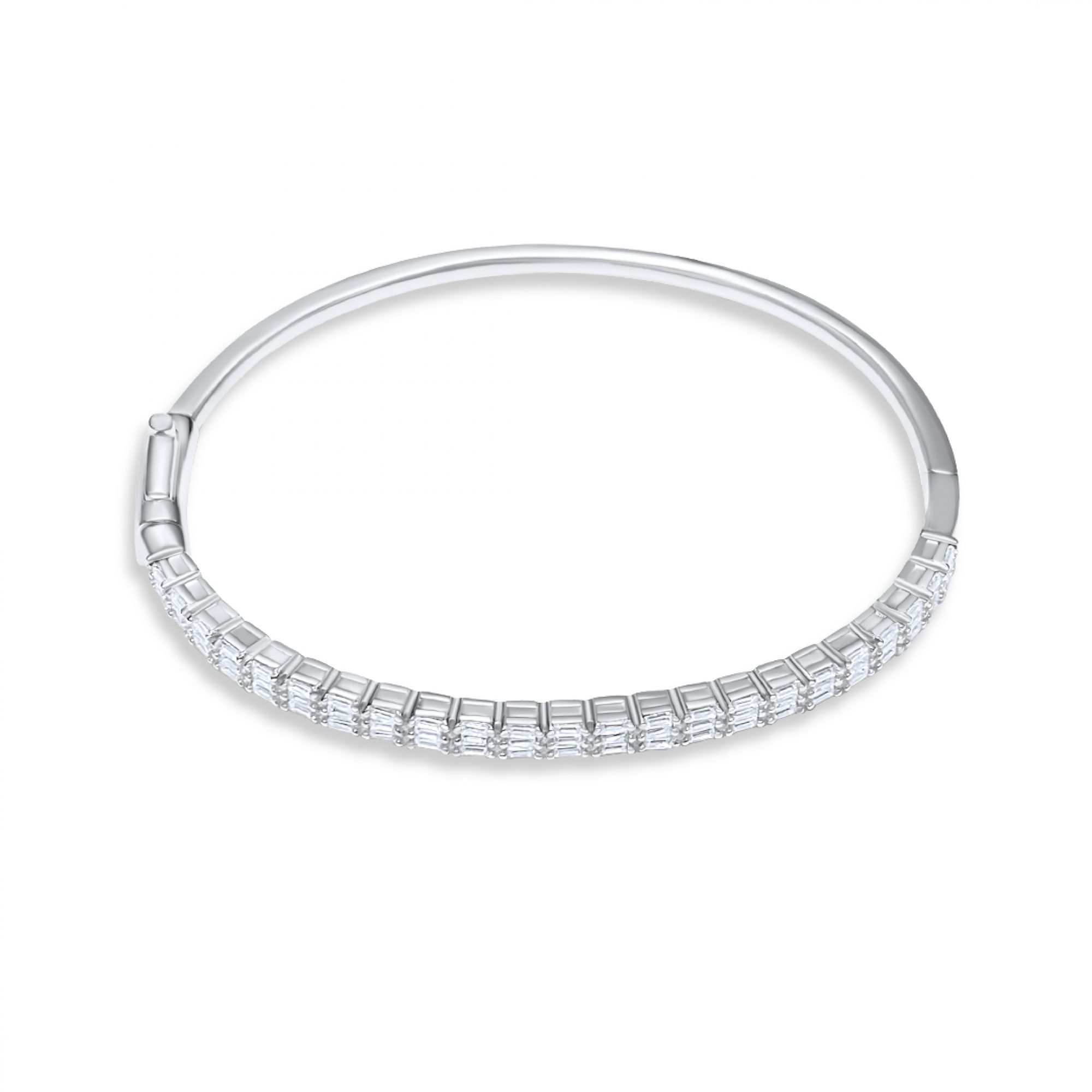 Bangle bracelet with zircon stones