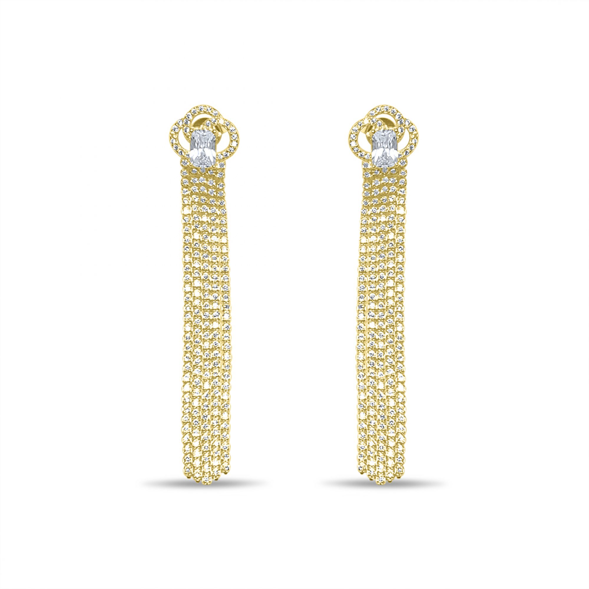 Gold plated earrings with zircon stones
