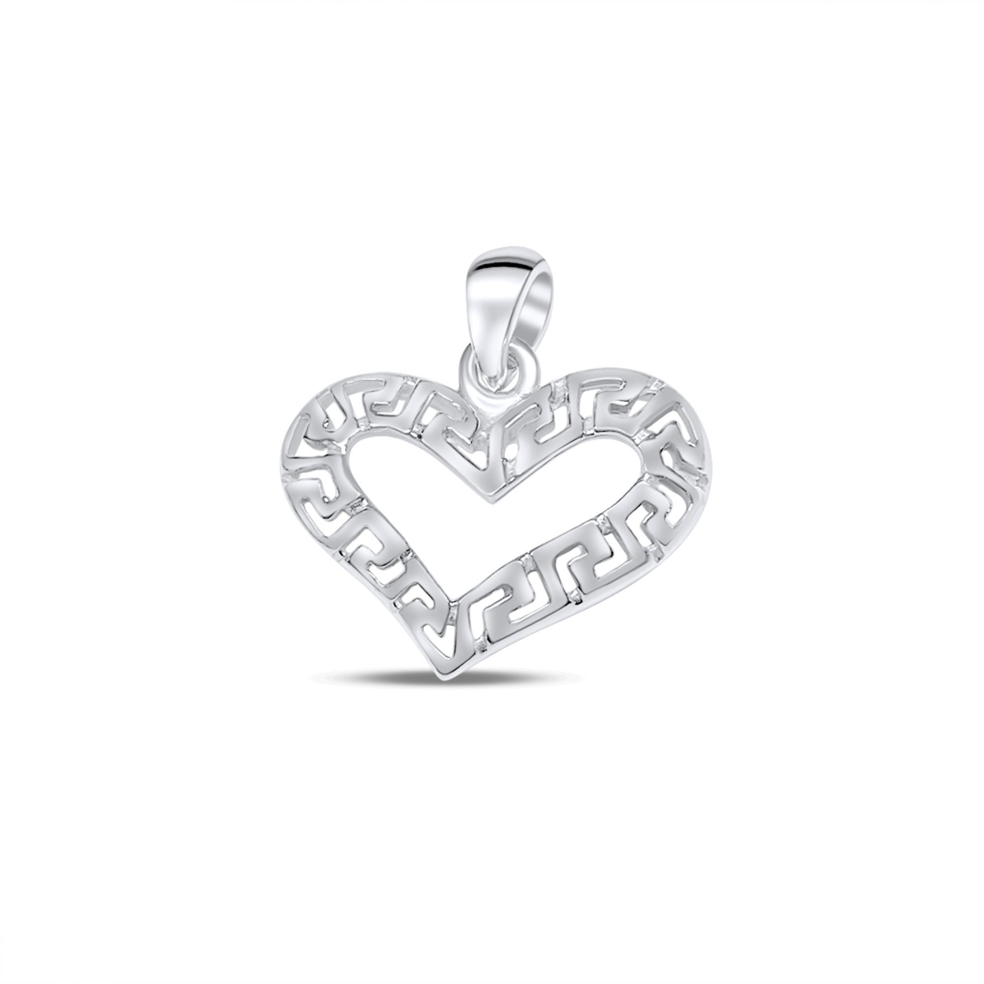 Heart meander pendant