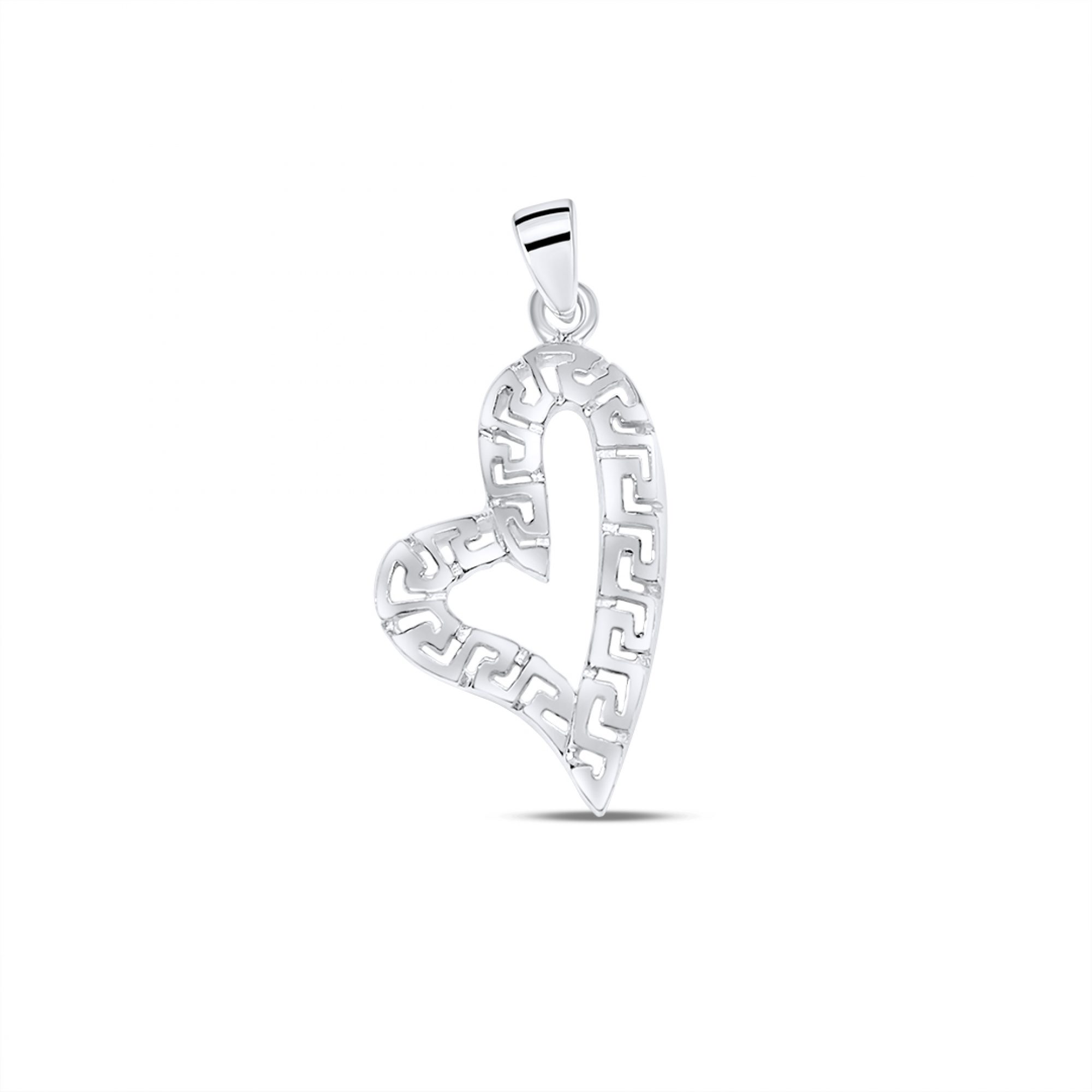 Heart meander pendant