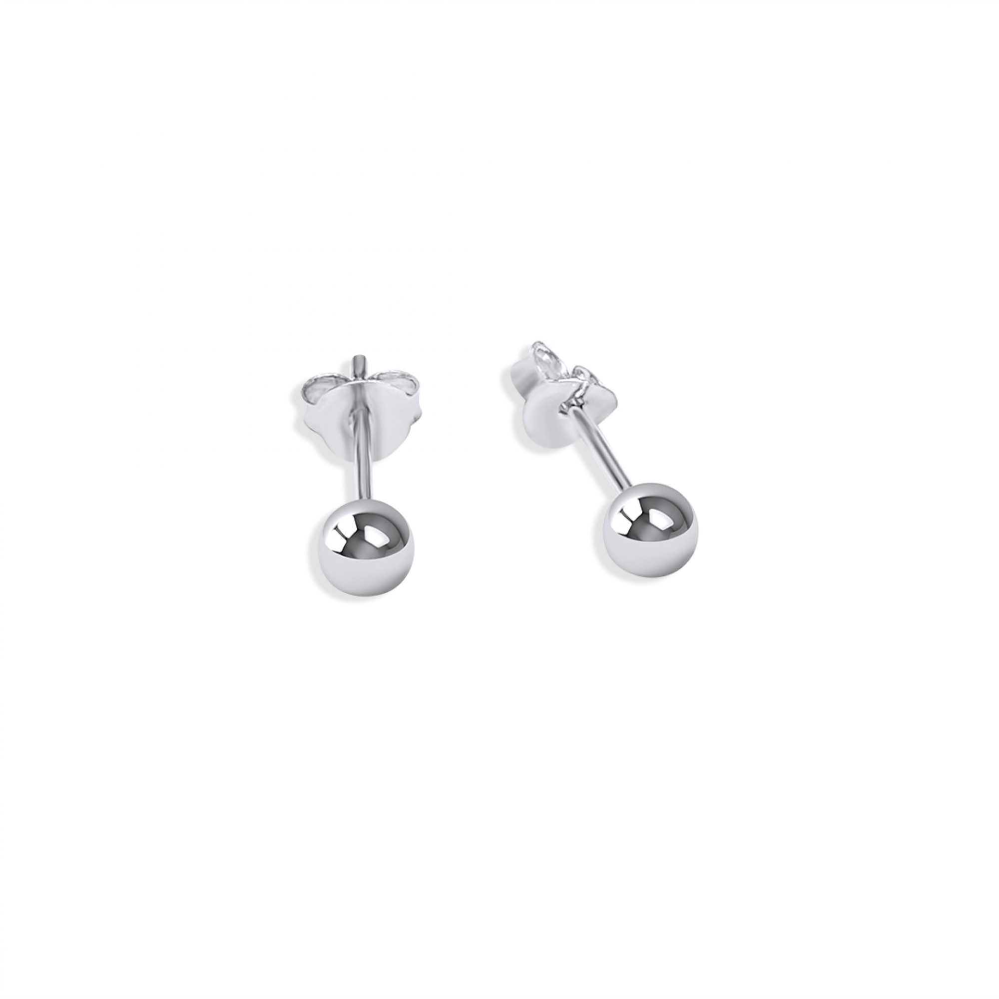 Silver stud ball earrings