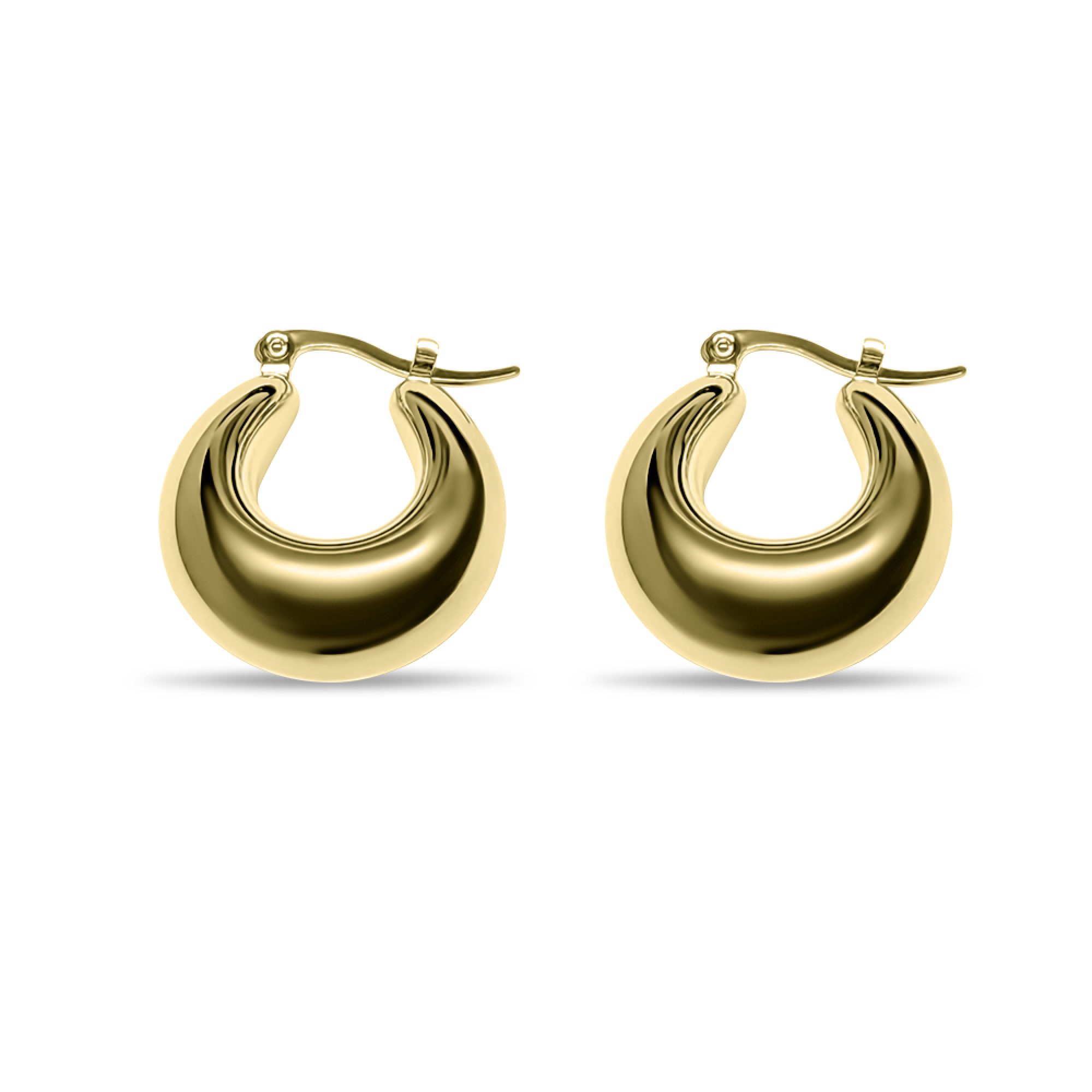Gold plated steel hoops