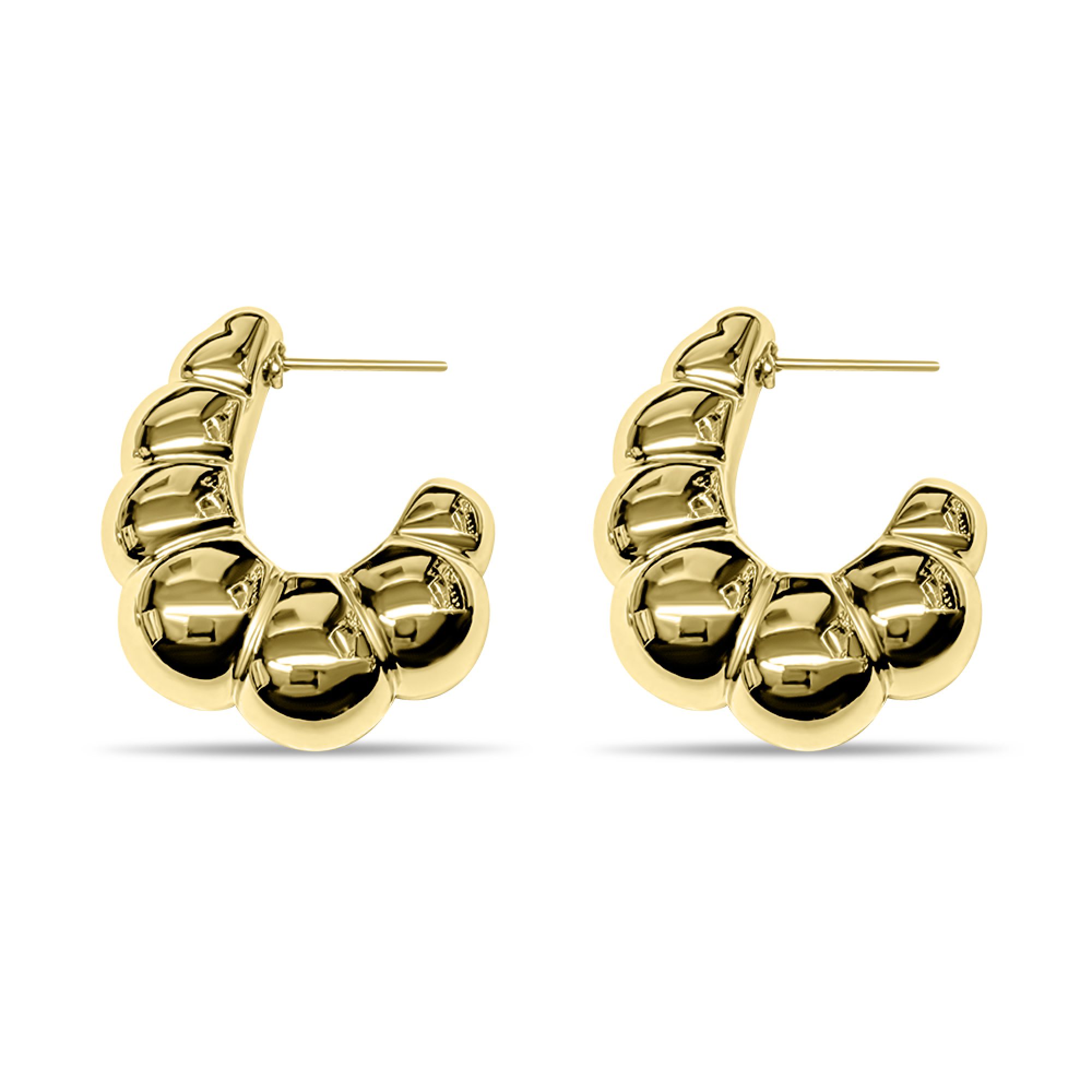 Gold plated steel hoops