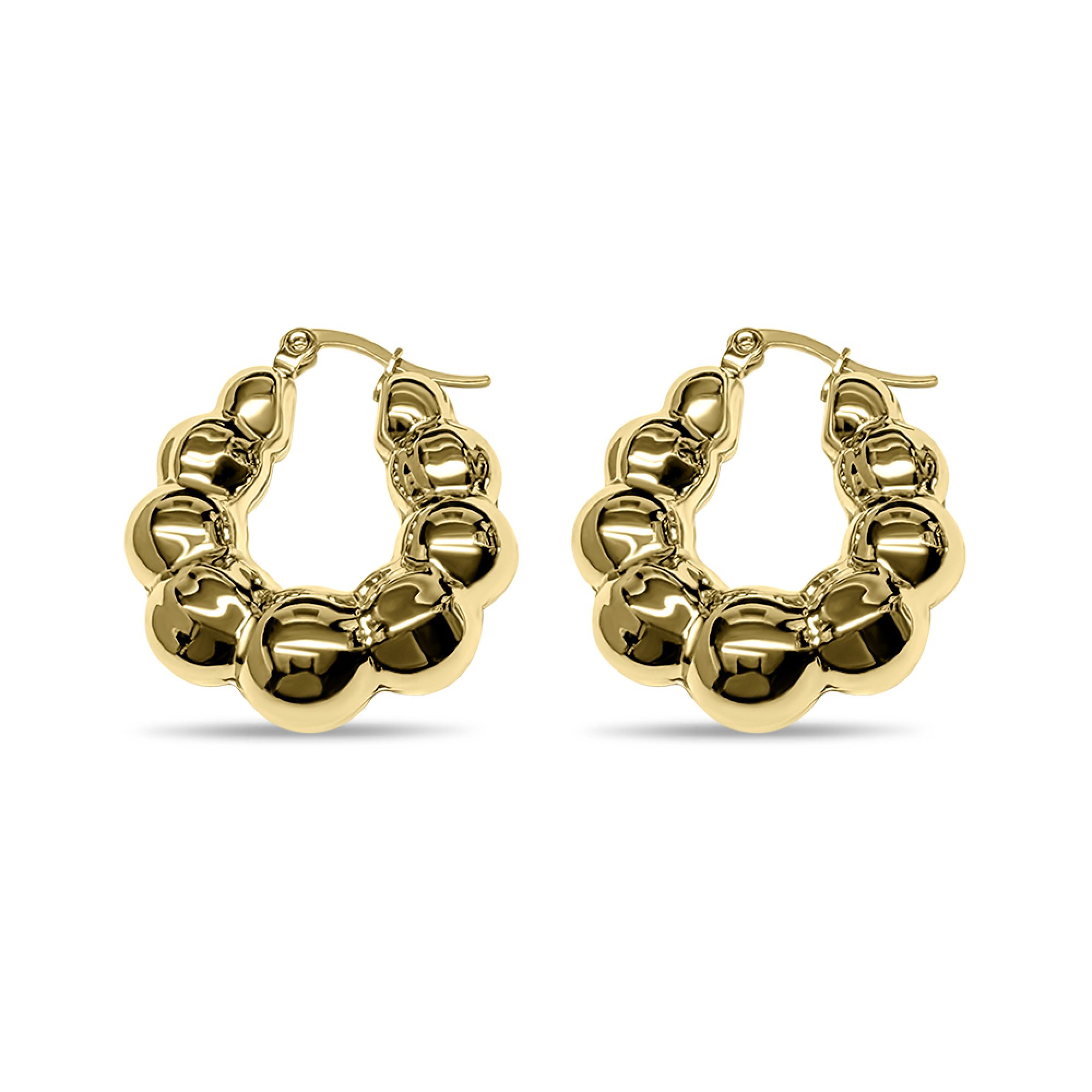 Gold plated steel hoops