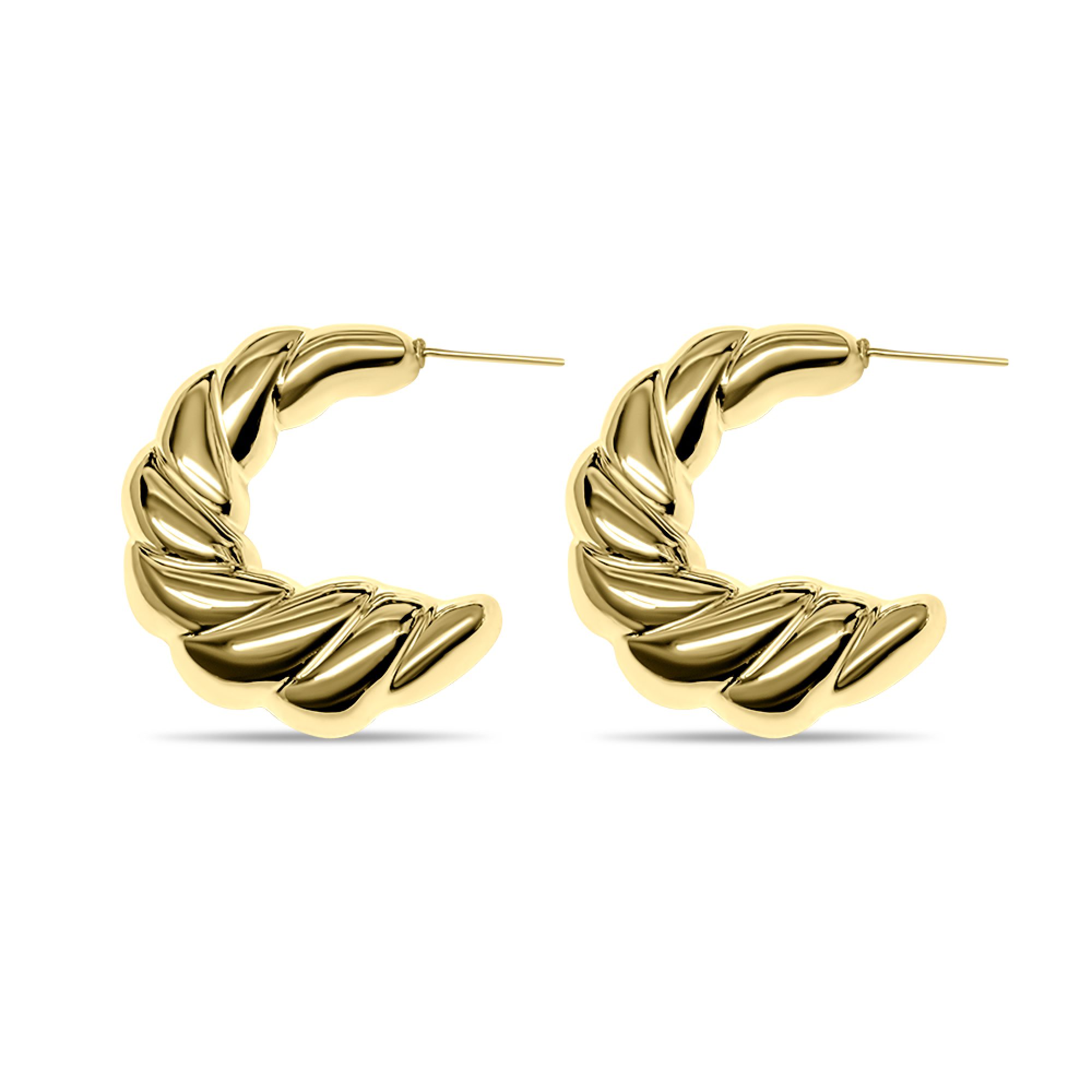 Gold plated steel hoops