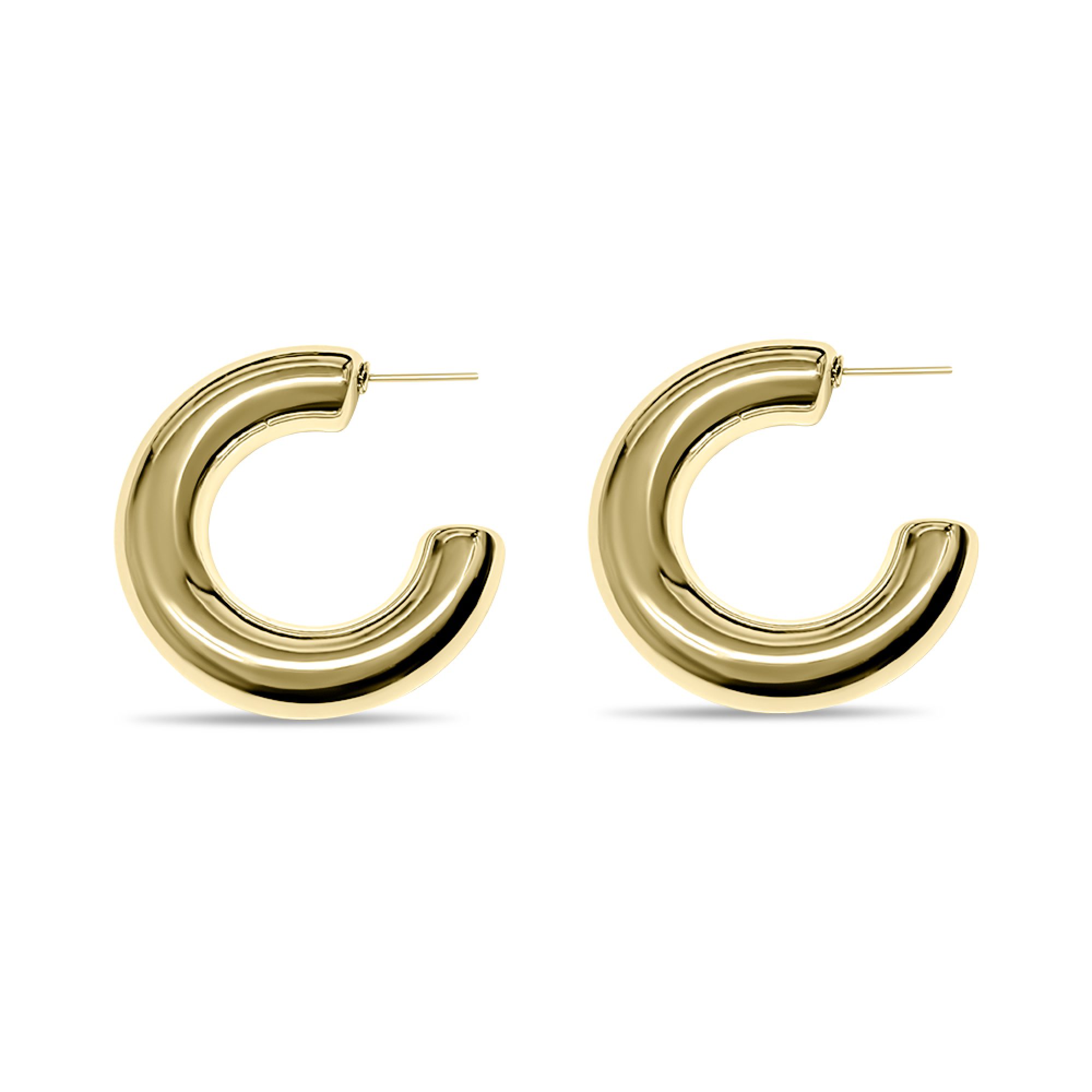 Gold plated steel hoops