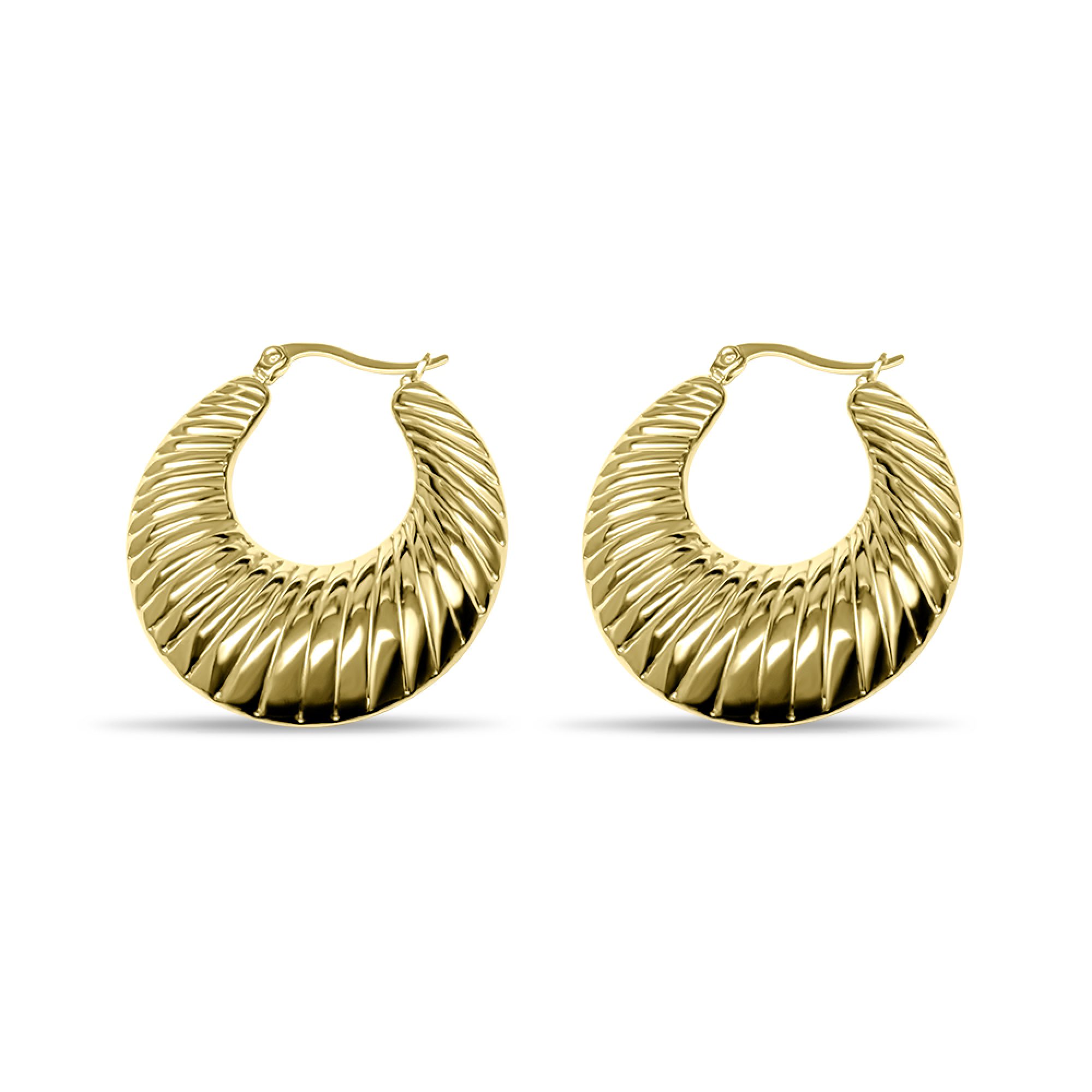 Gold plated steel hoops