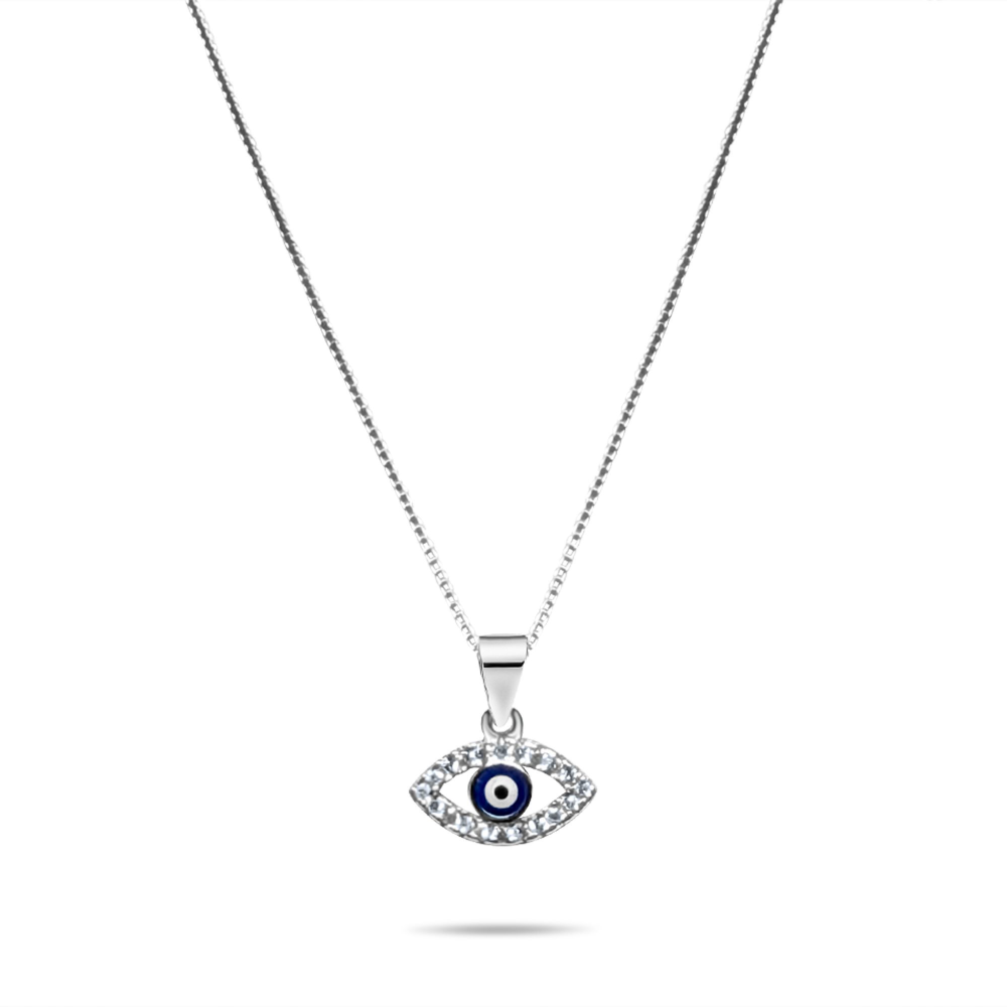 Κολιέ μάτι με πέτρες ζιργκόν