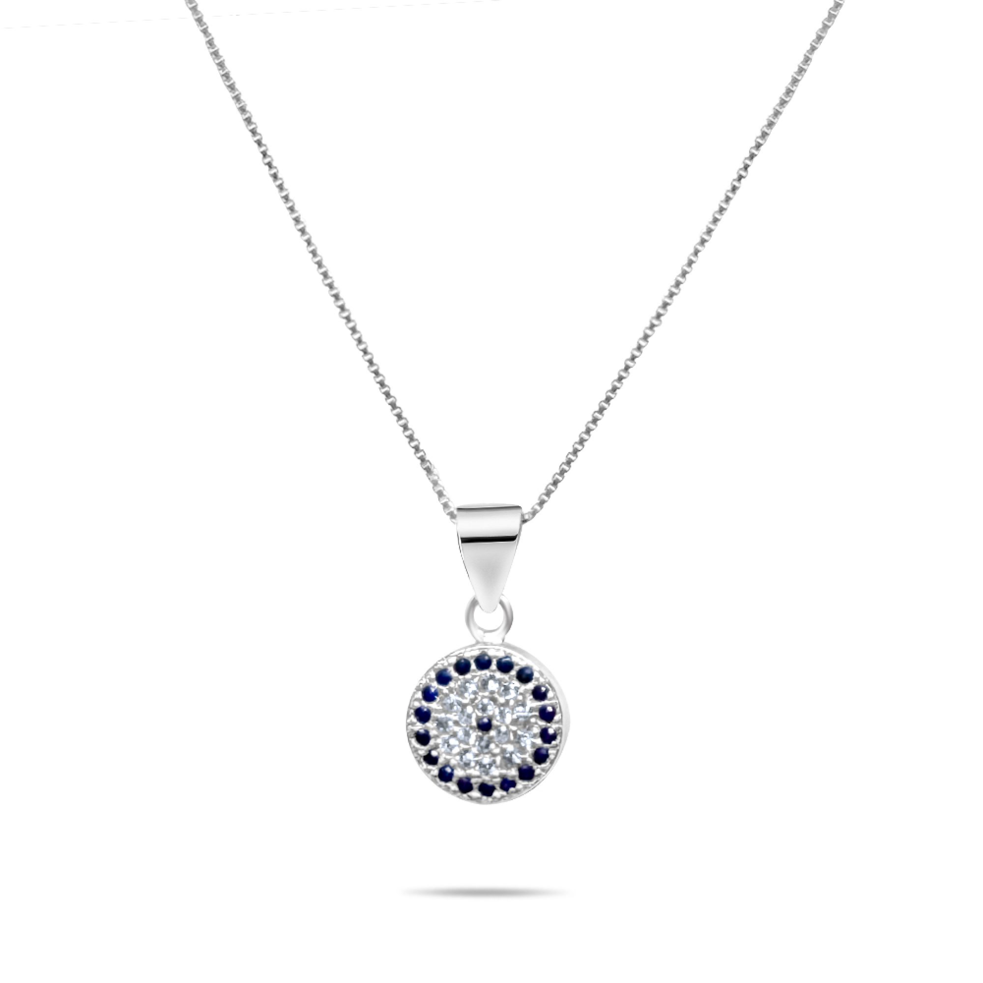 Eye pendant necklace with zircon stones