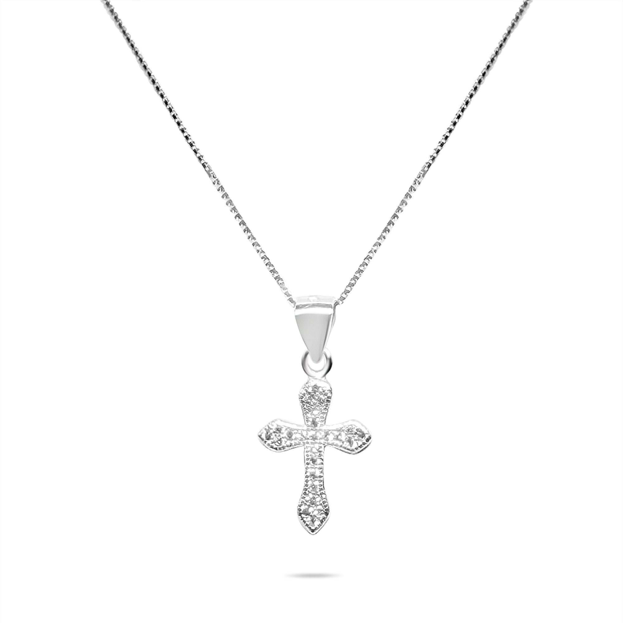 Cross necklace with zircon stones
