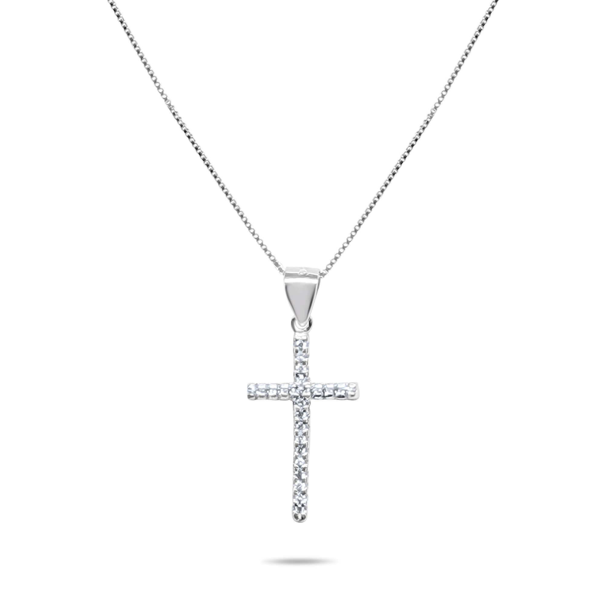 Cross necklace with zircon stones