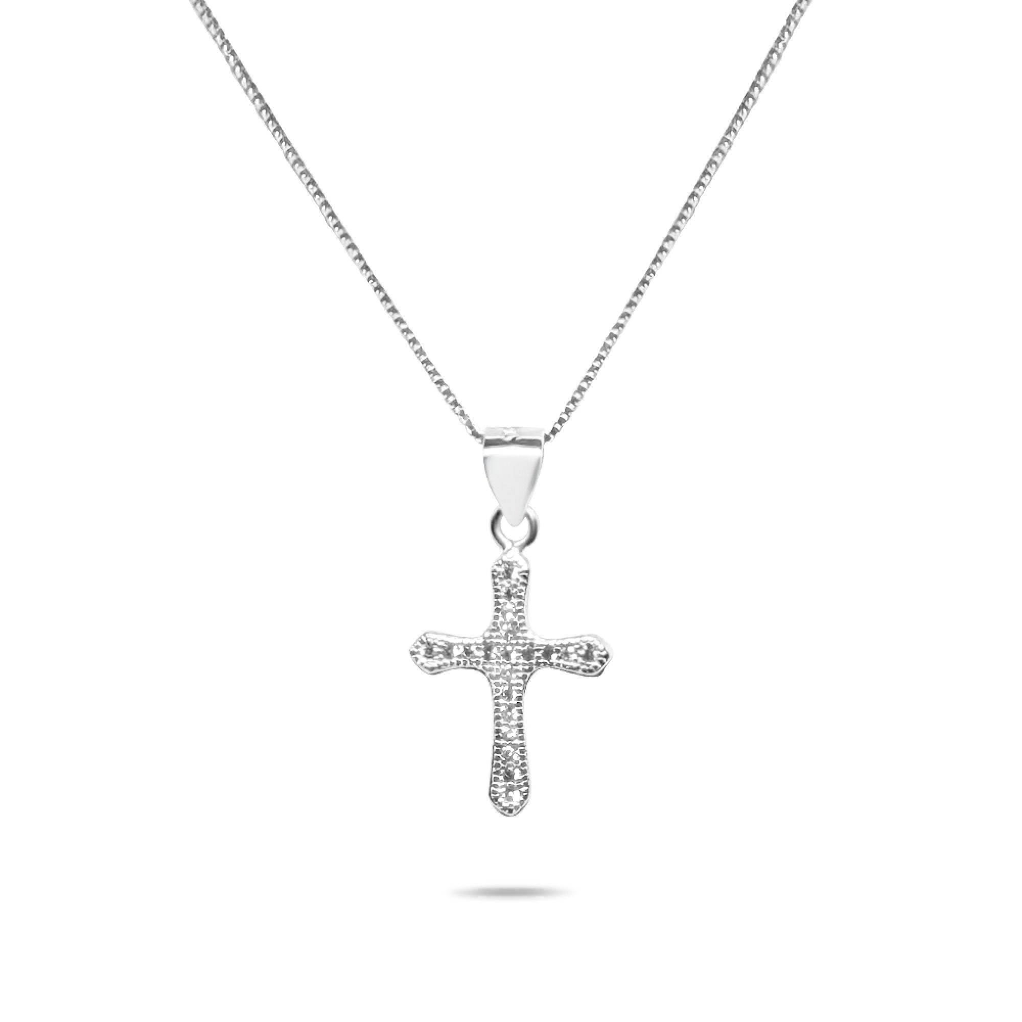 Cross necklace with zircon stones