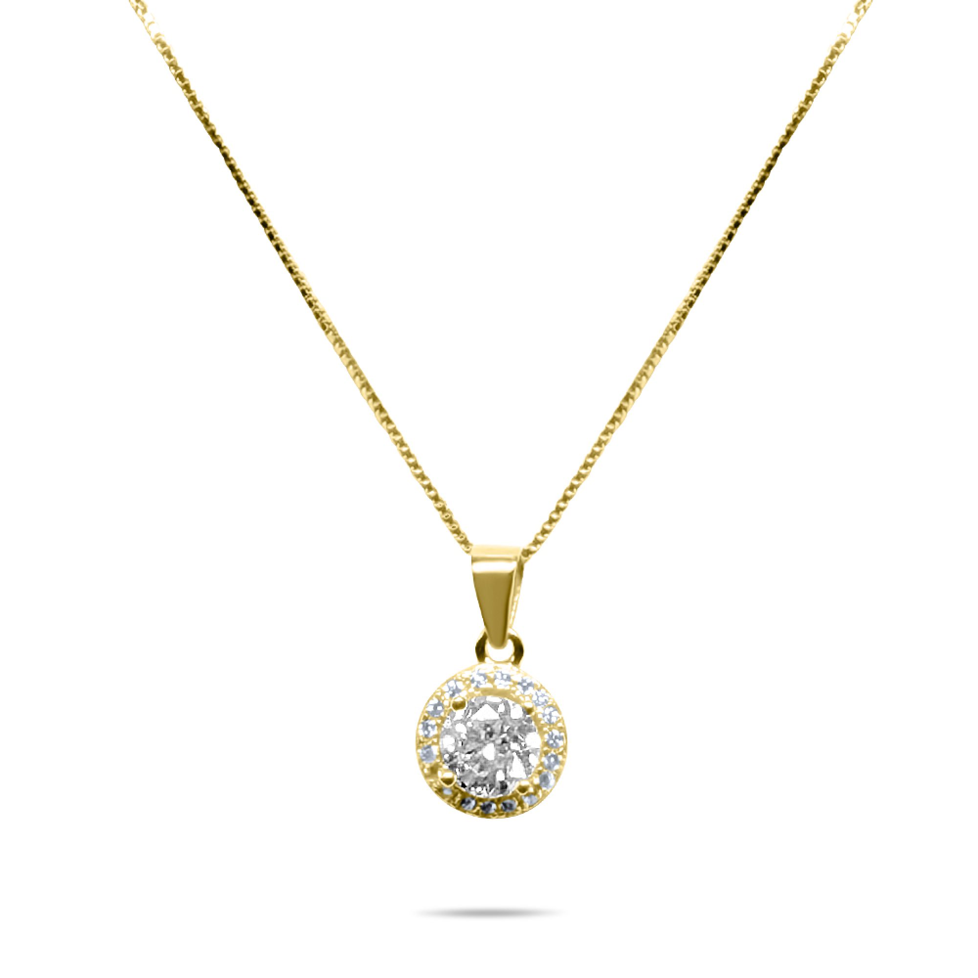 Gold plated necklace with zircon stones