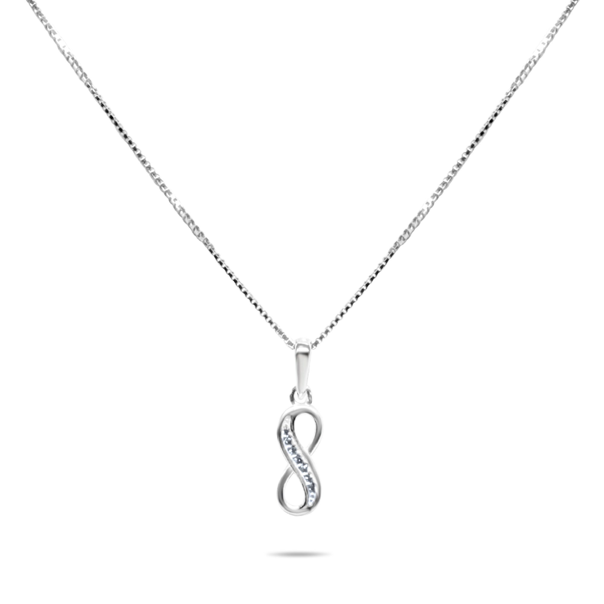 Infinity necklace with zircon stones