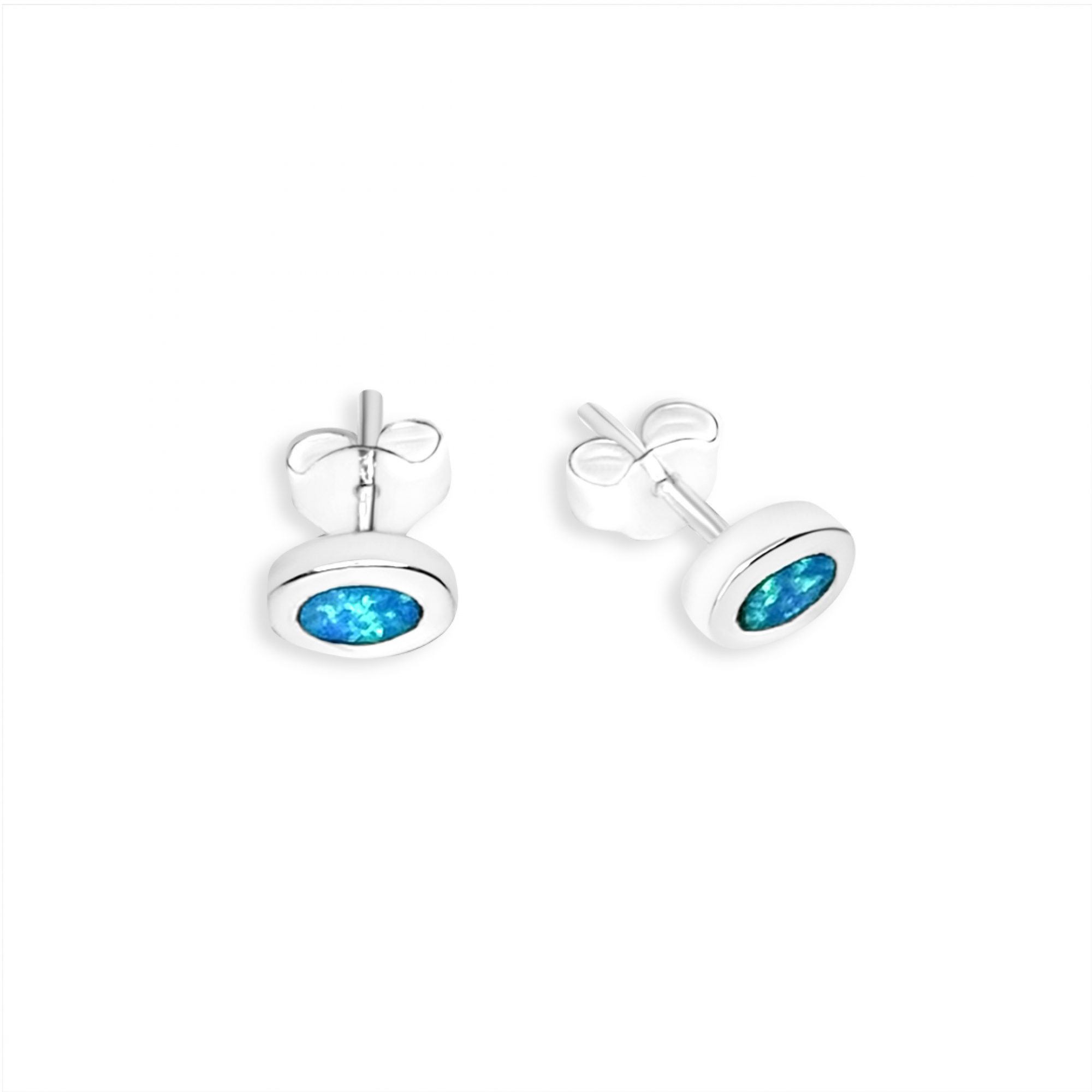 Σκουλαρίκια καρφωτά με πέτρες όπαλ