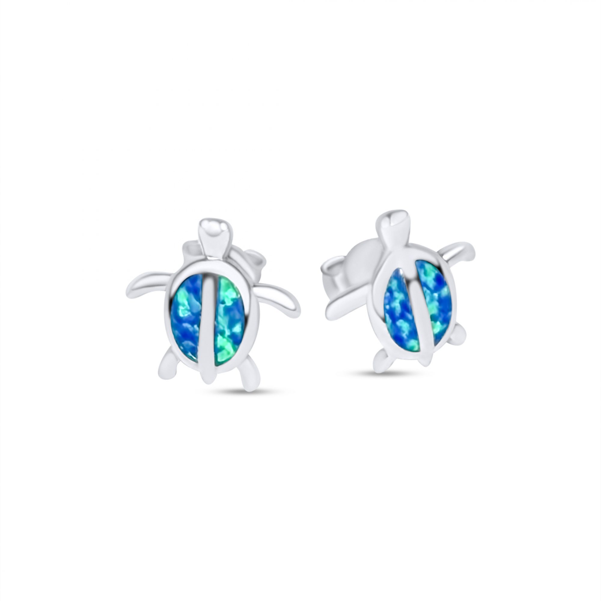 Stud turtle opal earrings 
