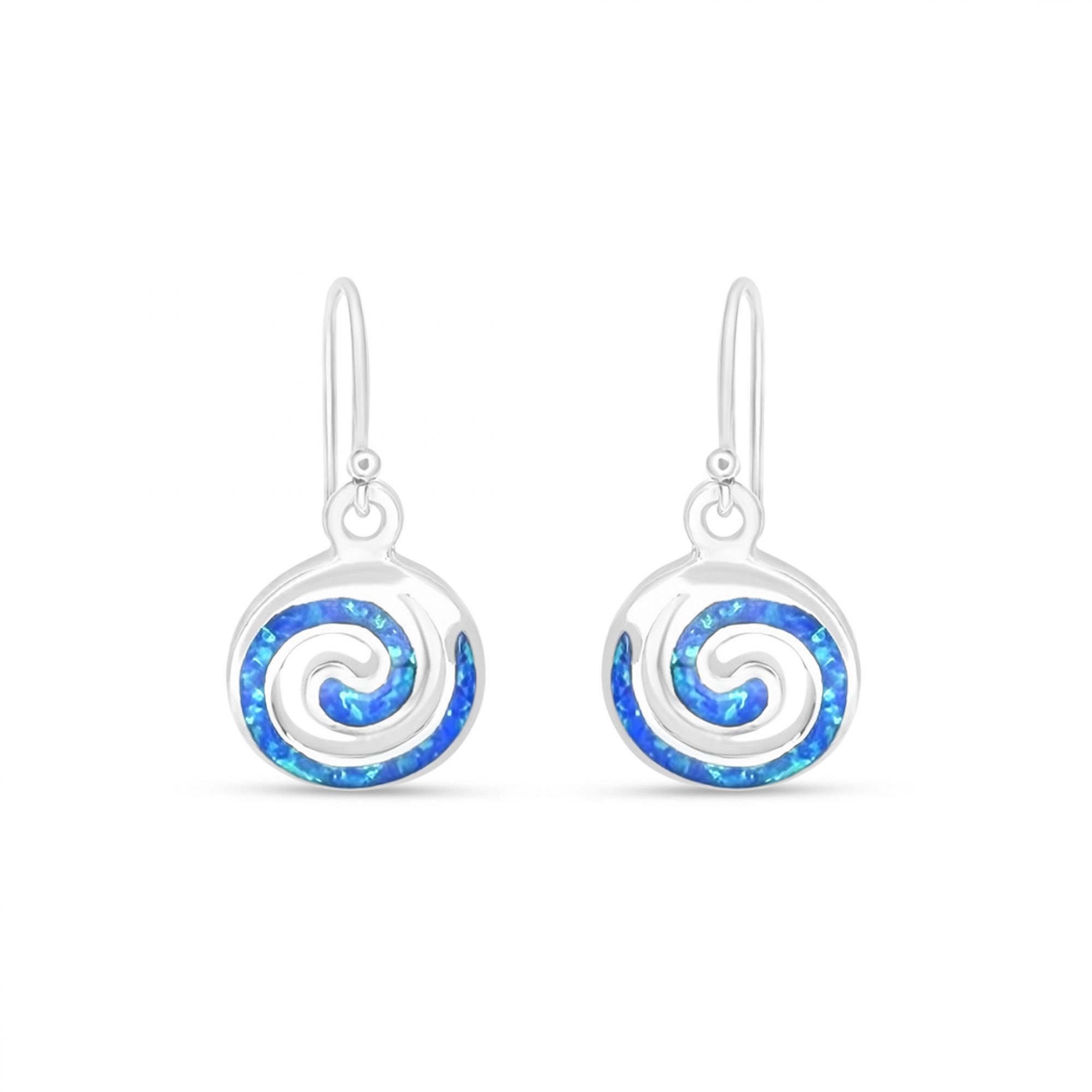 Σκουλαρίκια σπείρες κρεμαστά με πέτρες όπαλ 