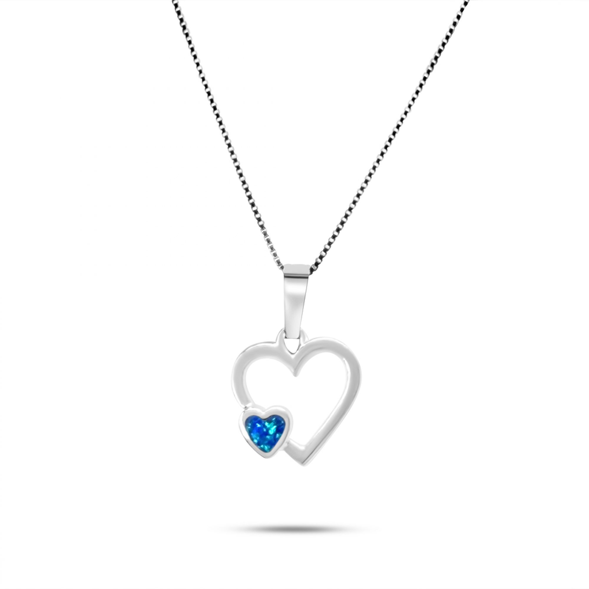 Κολιέ καρδιά με πέτρα όπαλ